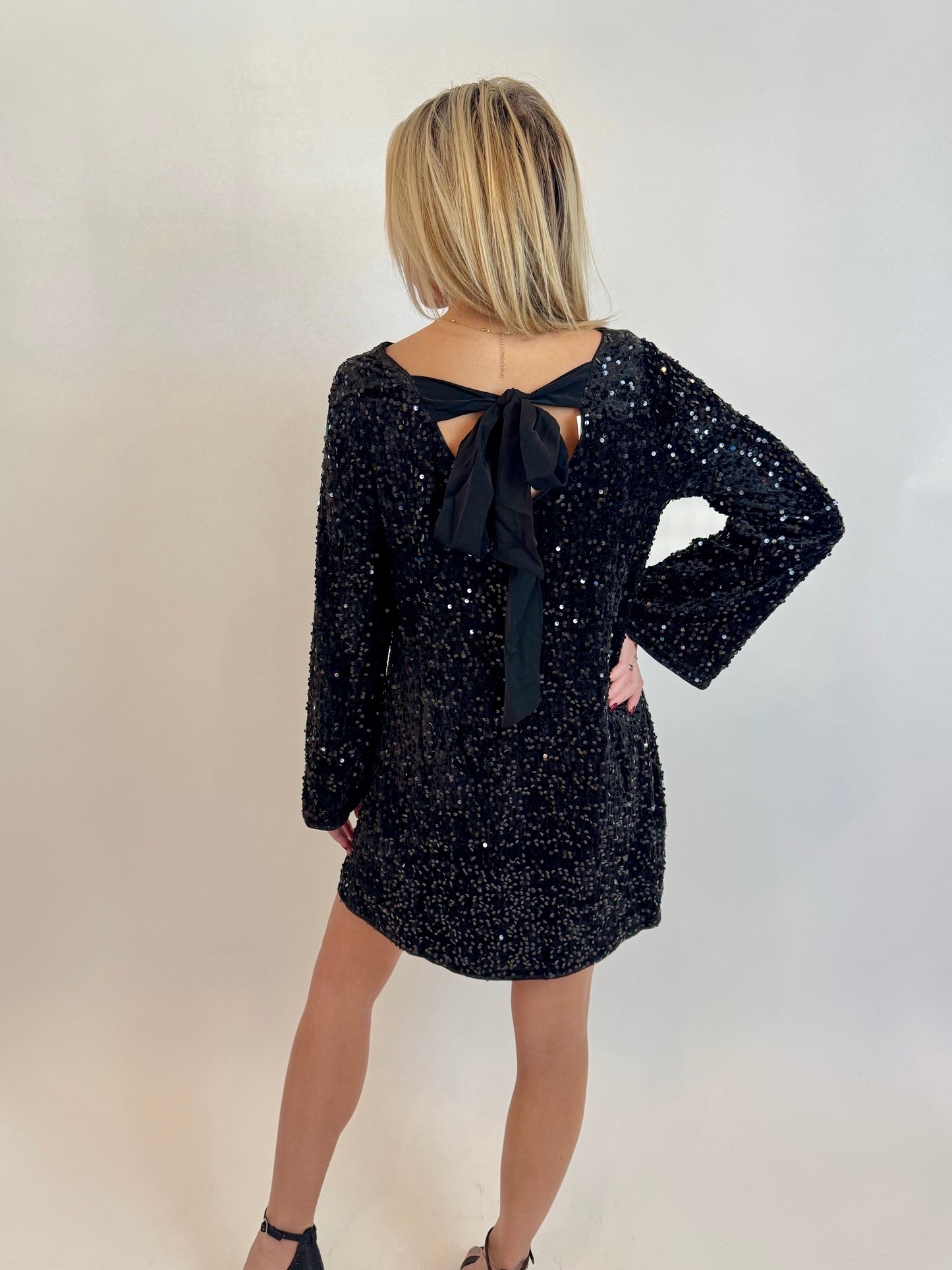 Black Sequins Dress