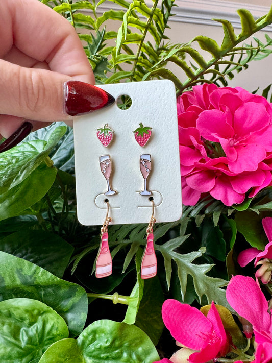 Berry Mimosa Earring Set