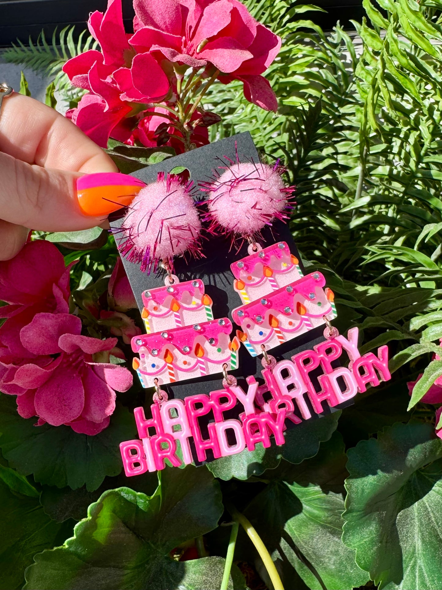 Pink Birthday Earrings