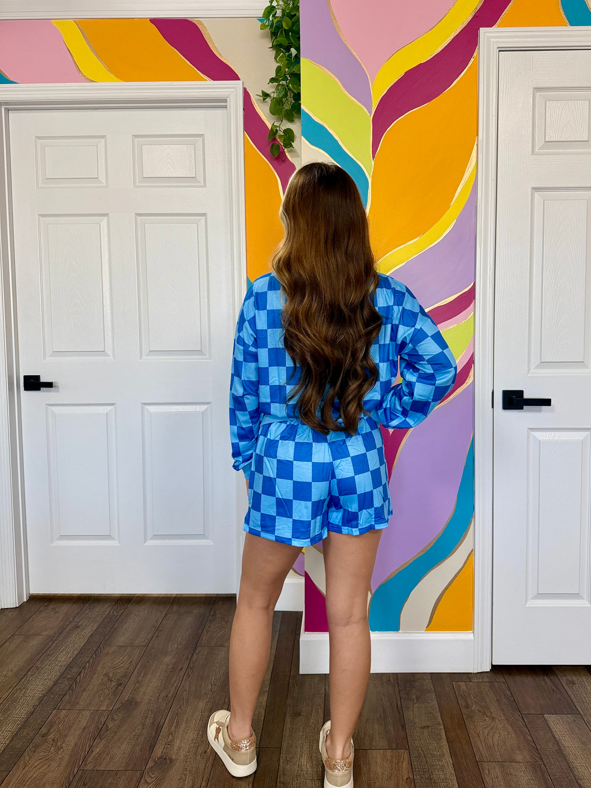 Blue Checkered 2pc Set