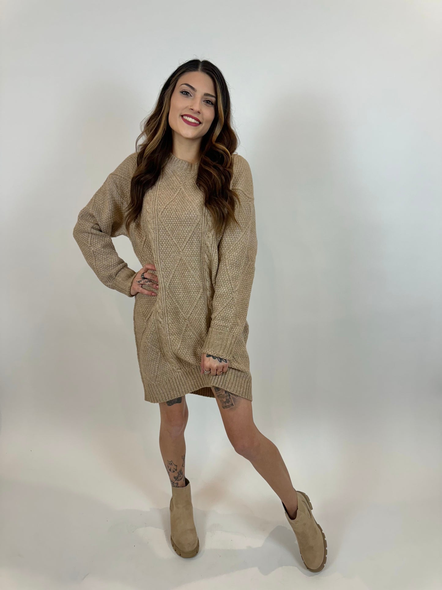 Heaton Cable Sweater Dress