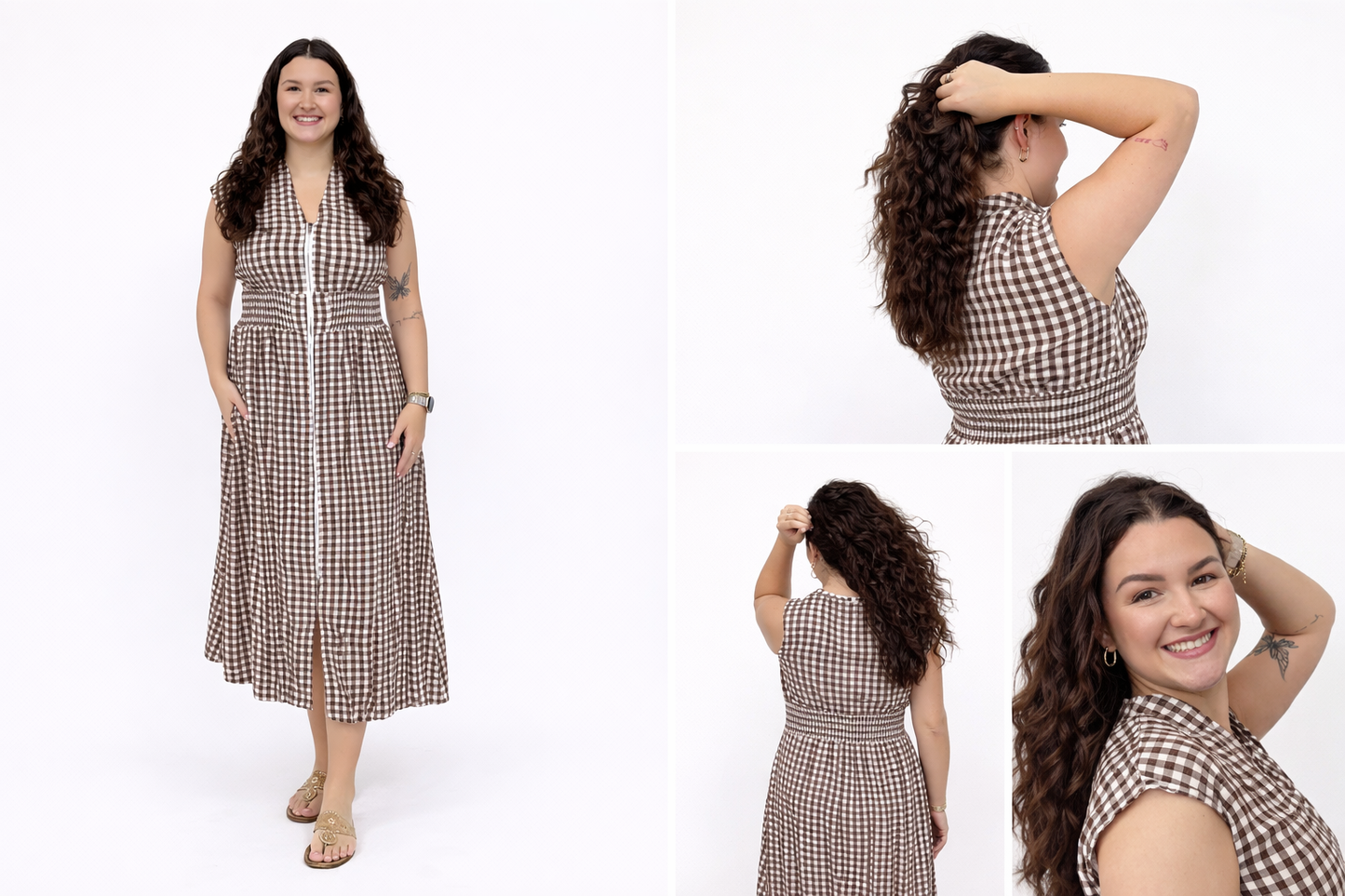 Gingham Zip Dress