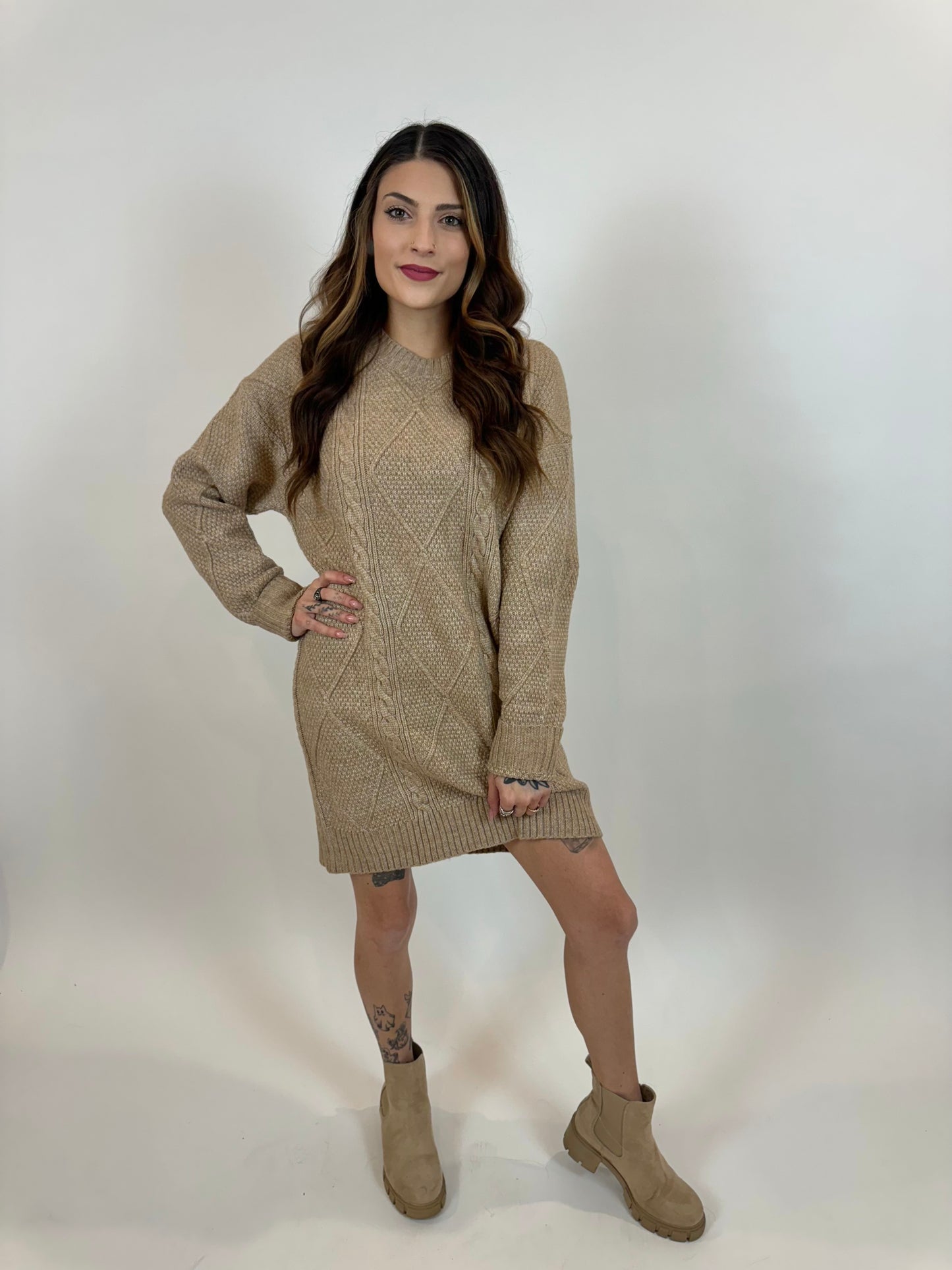 Heaton Cable Sweater Dress
