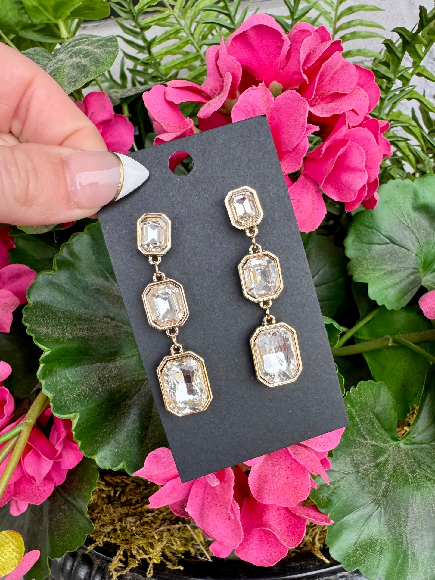 Square Crystal Earrings