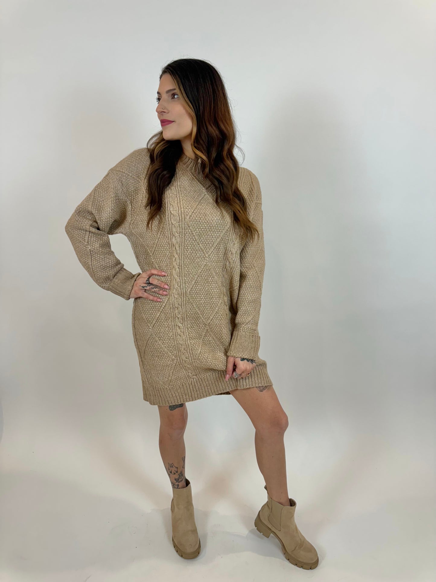 Heaton Cable Sweater Dress