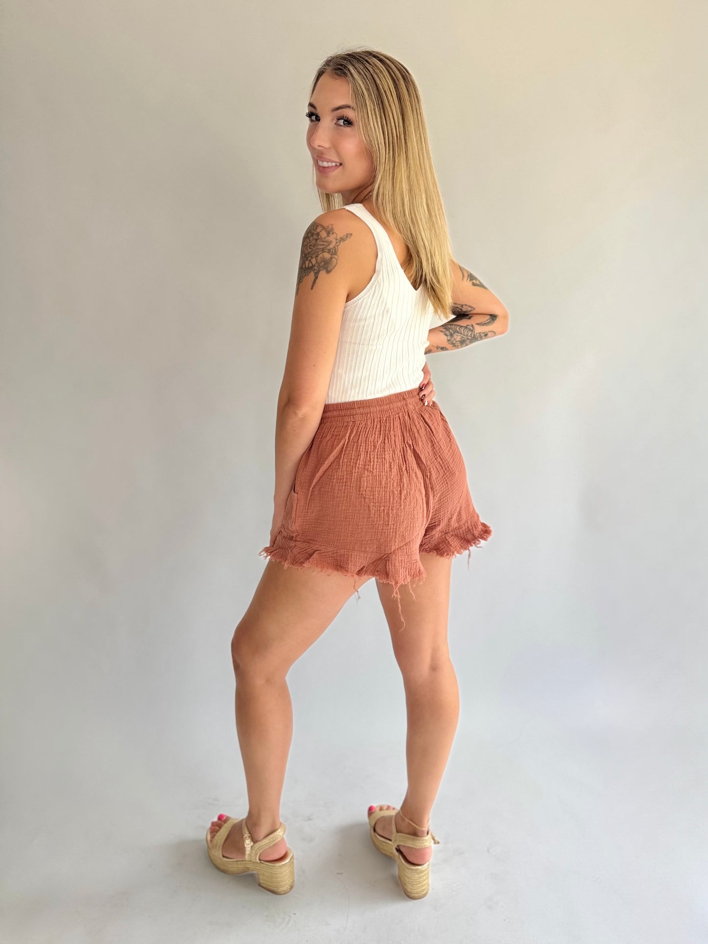 Clay Linen Shorts