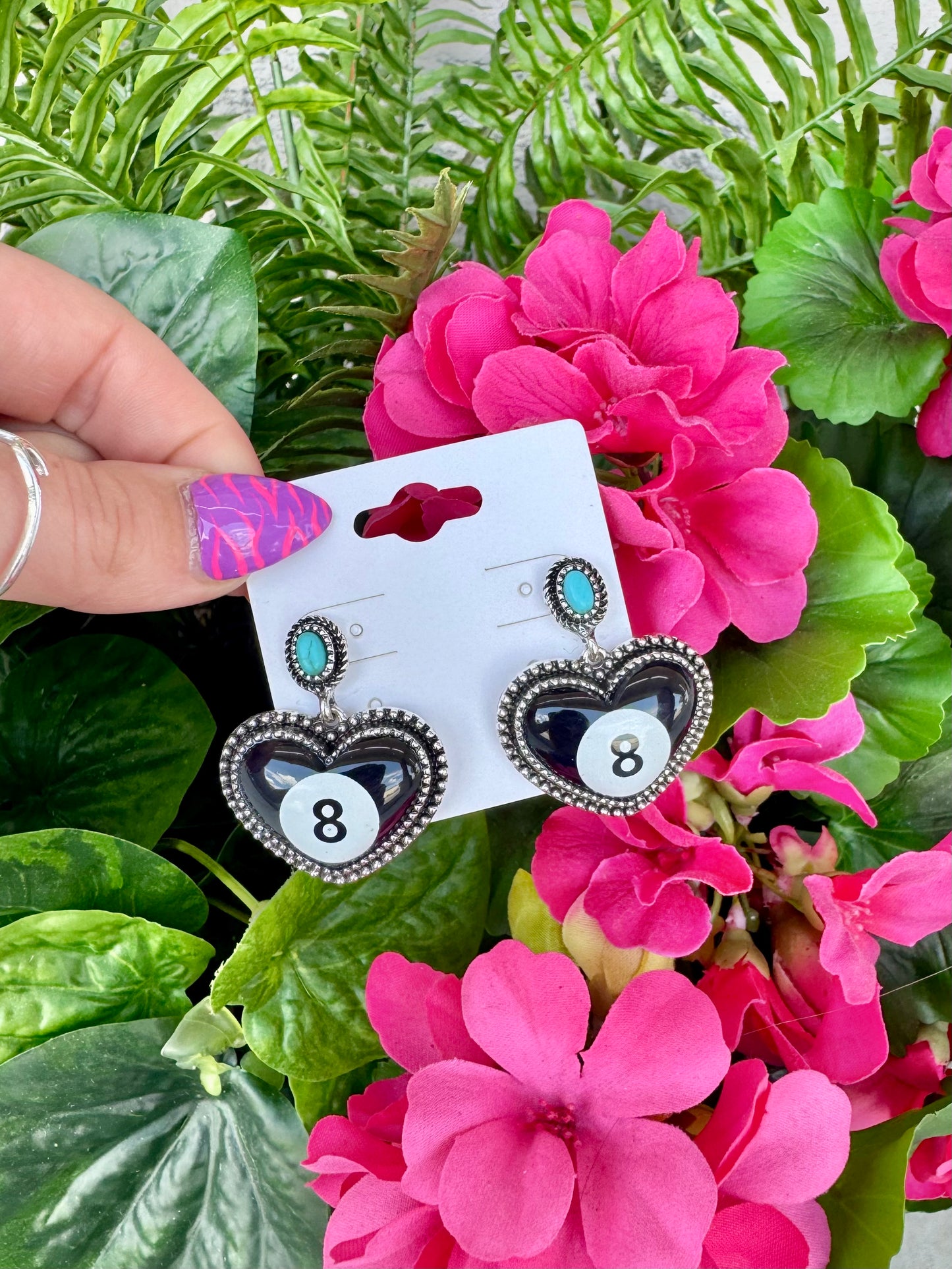 Love & 8 Ball Earrings