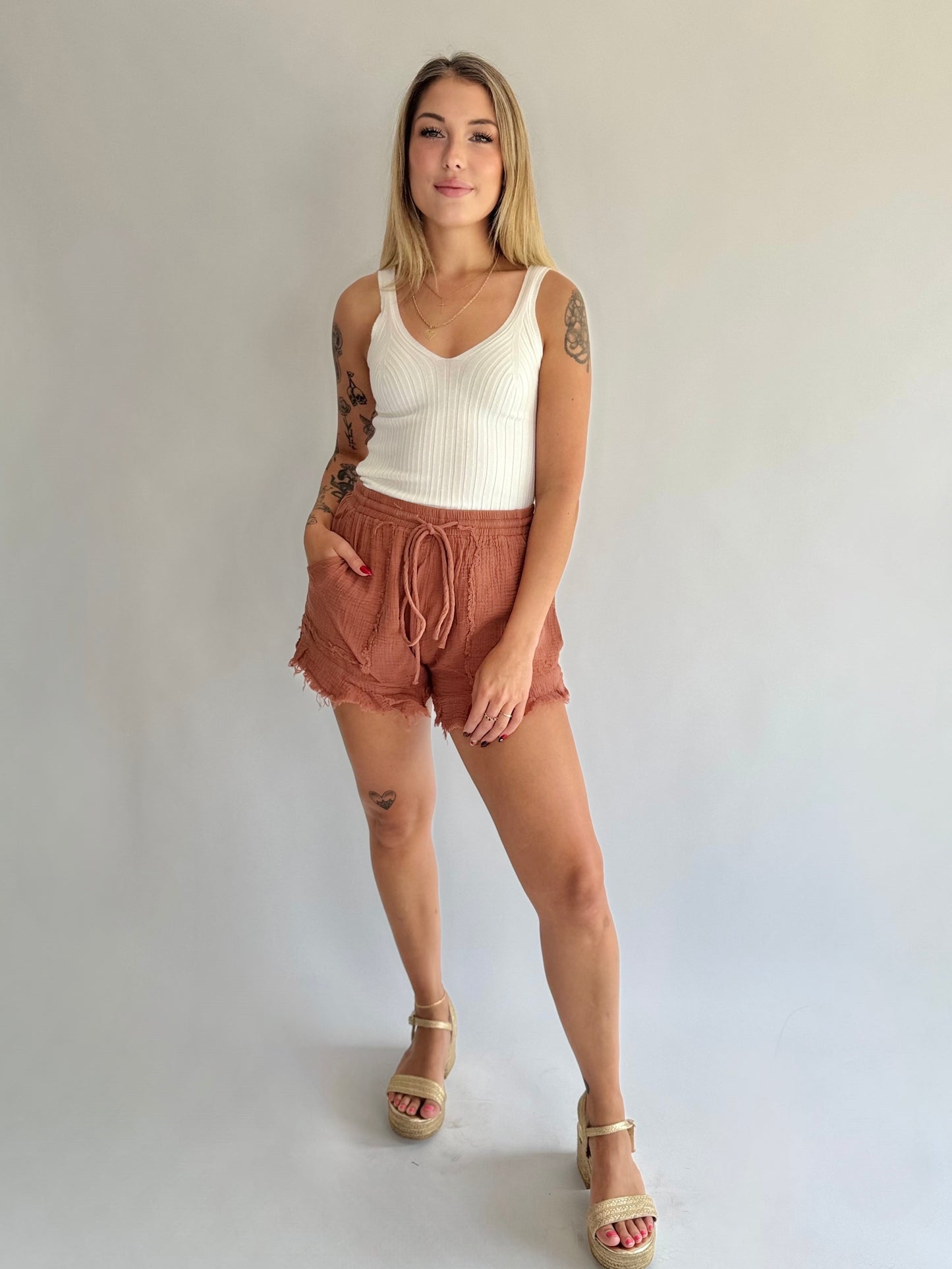 Clay Linen Shorts