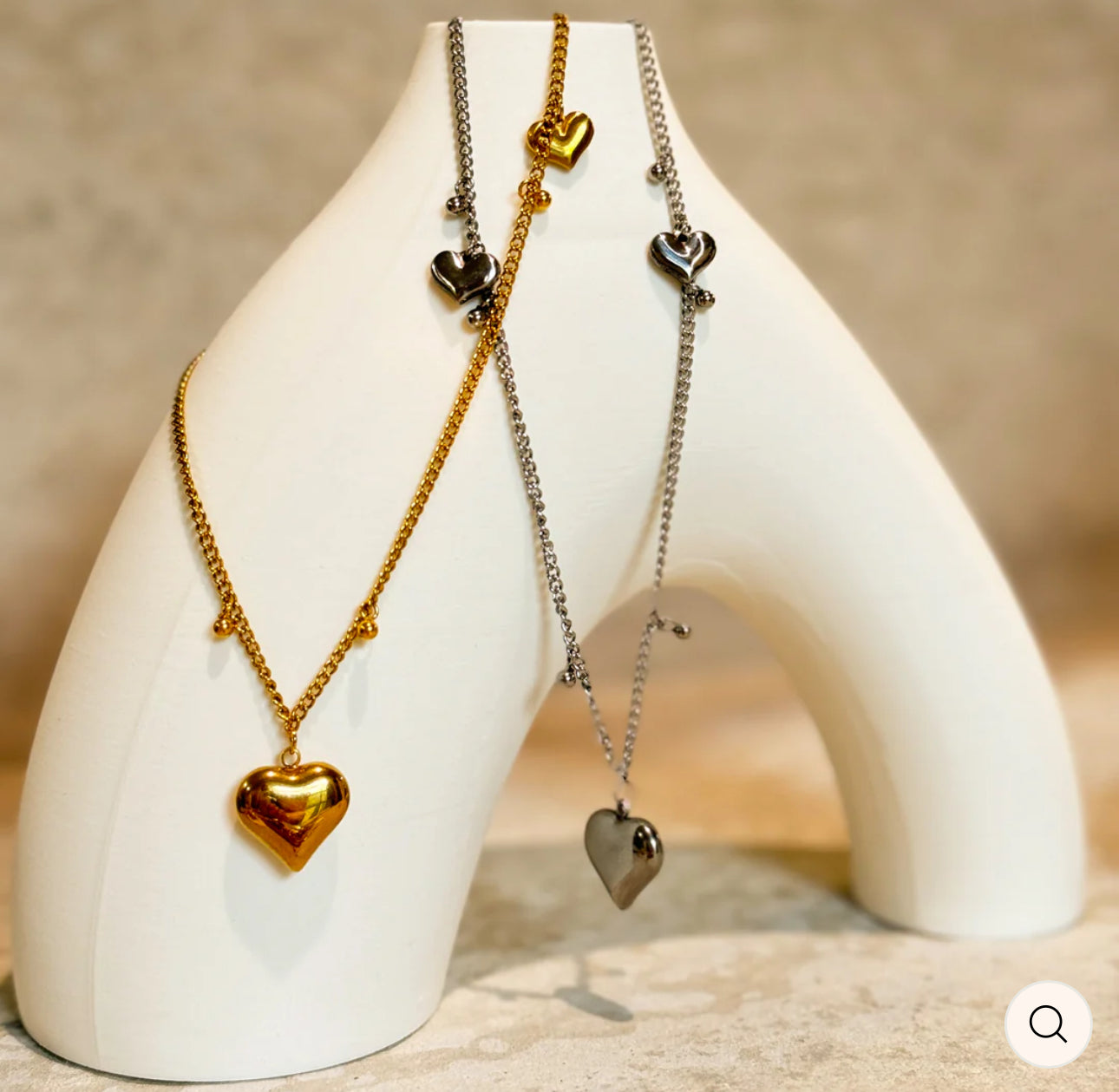 Linked Hearts Necklace Silver
