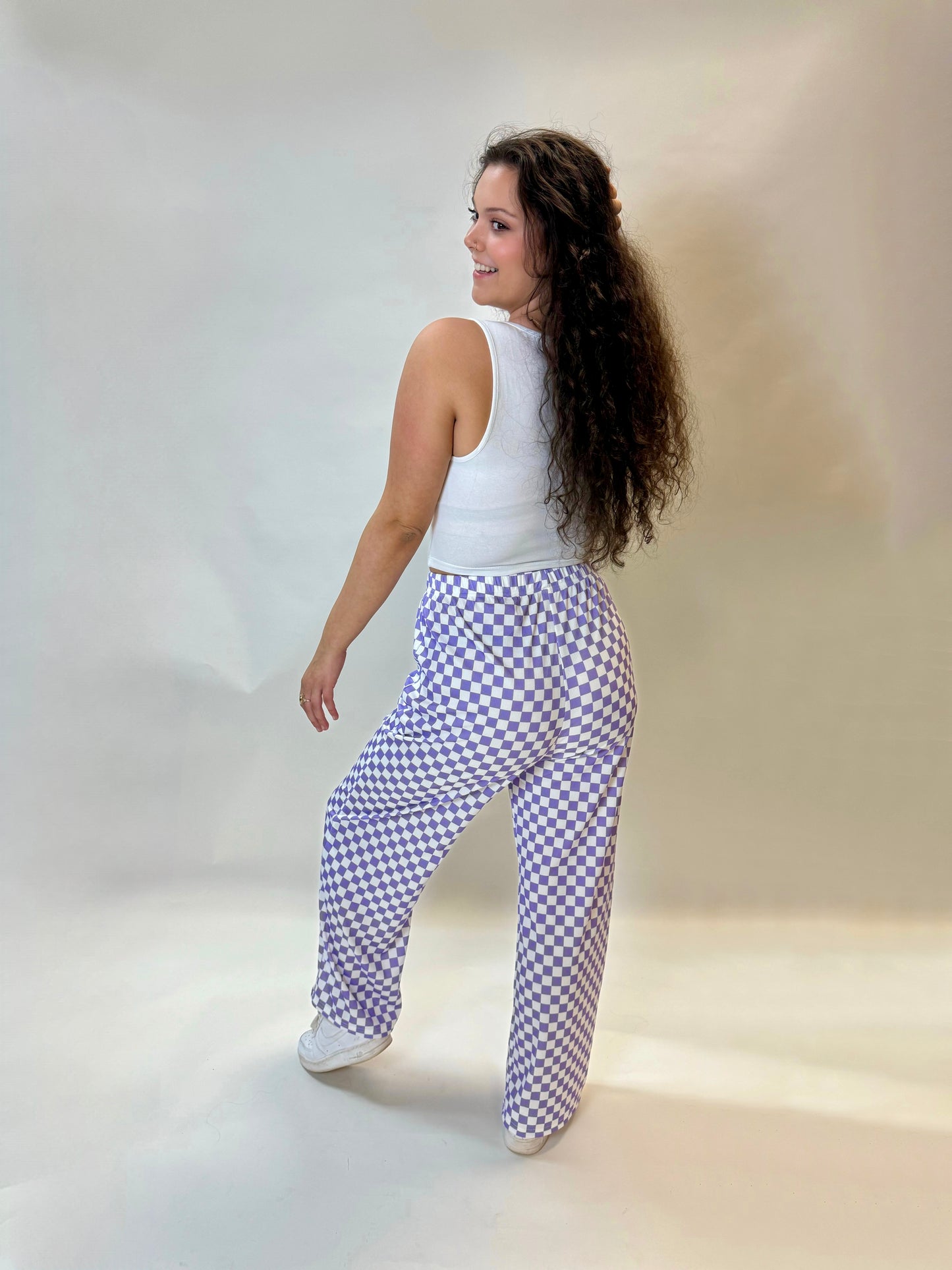 Purple Checkered Pants