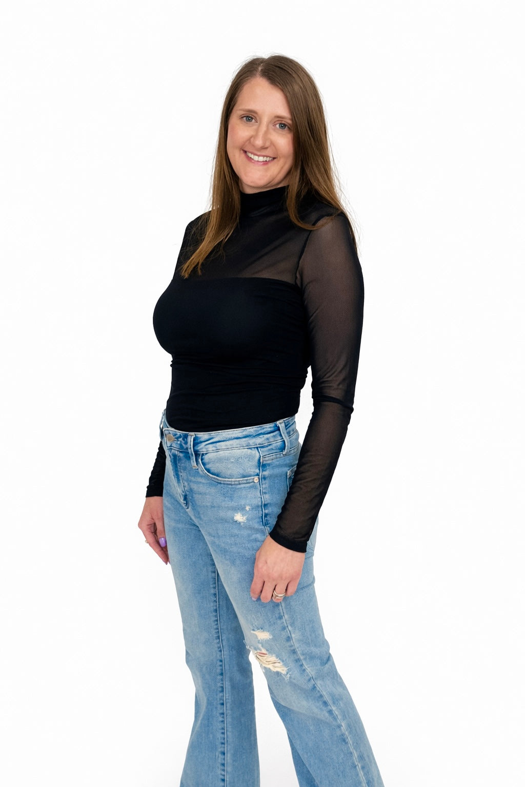 Black Mesh Top