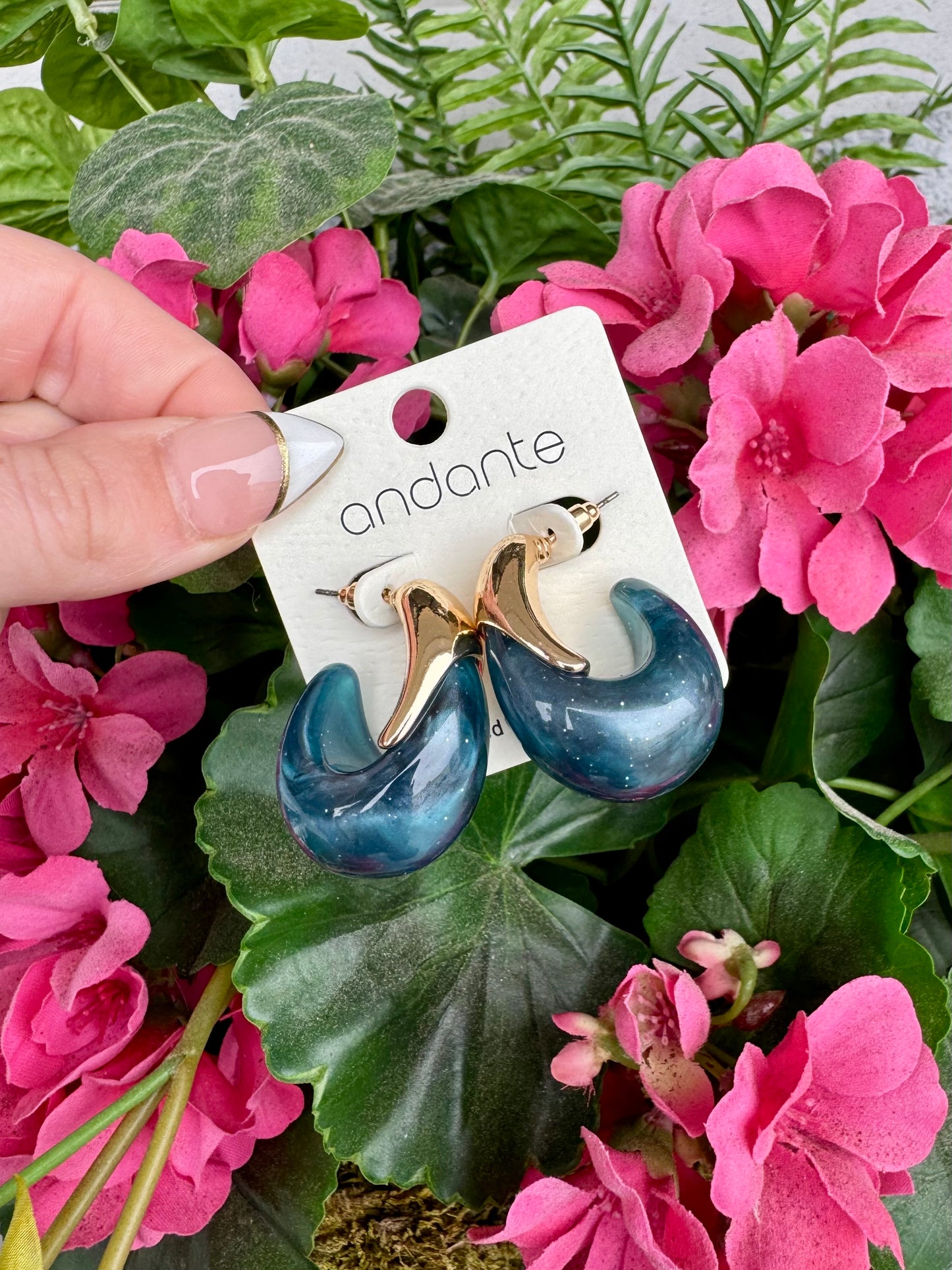 Blue Amelia Hoops