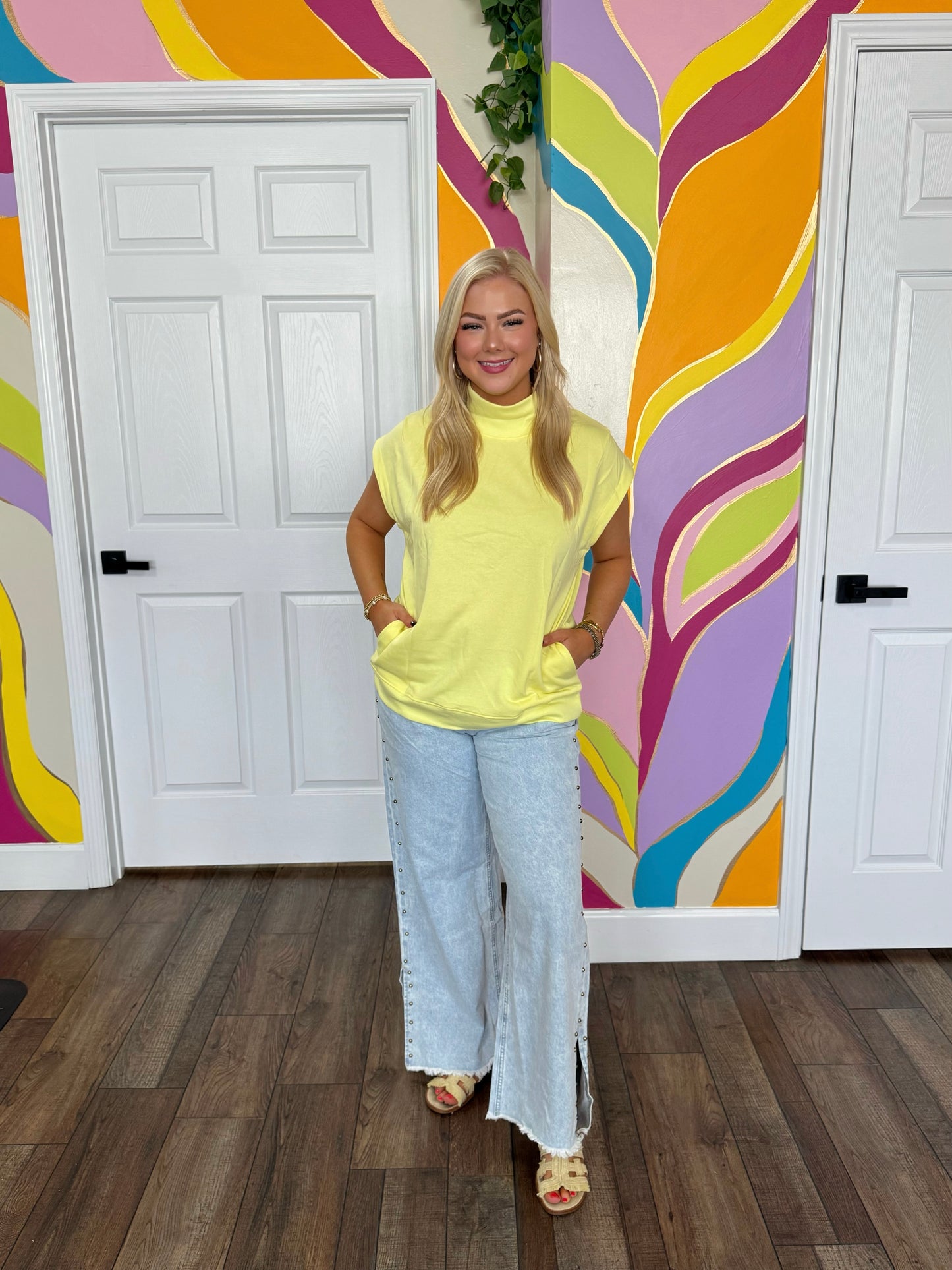 Bright Side Mock Neck Top