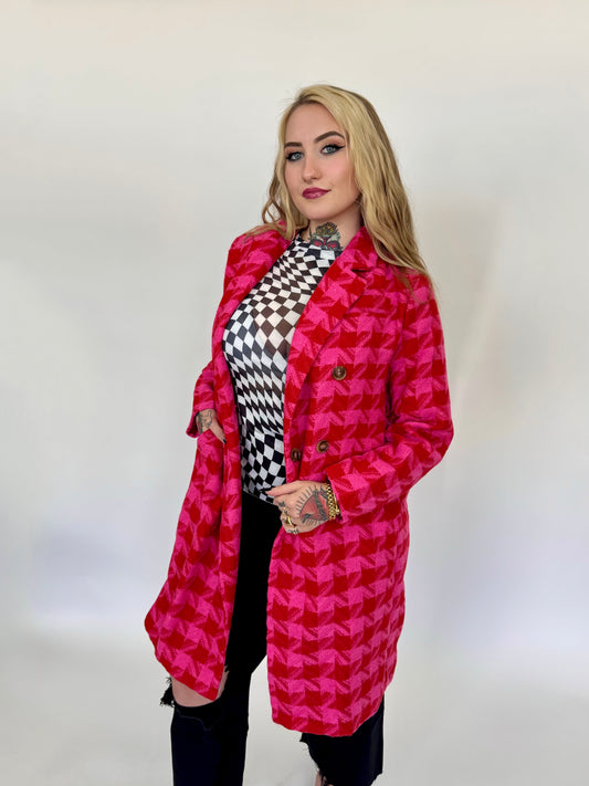Houndstooth Trench Coat