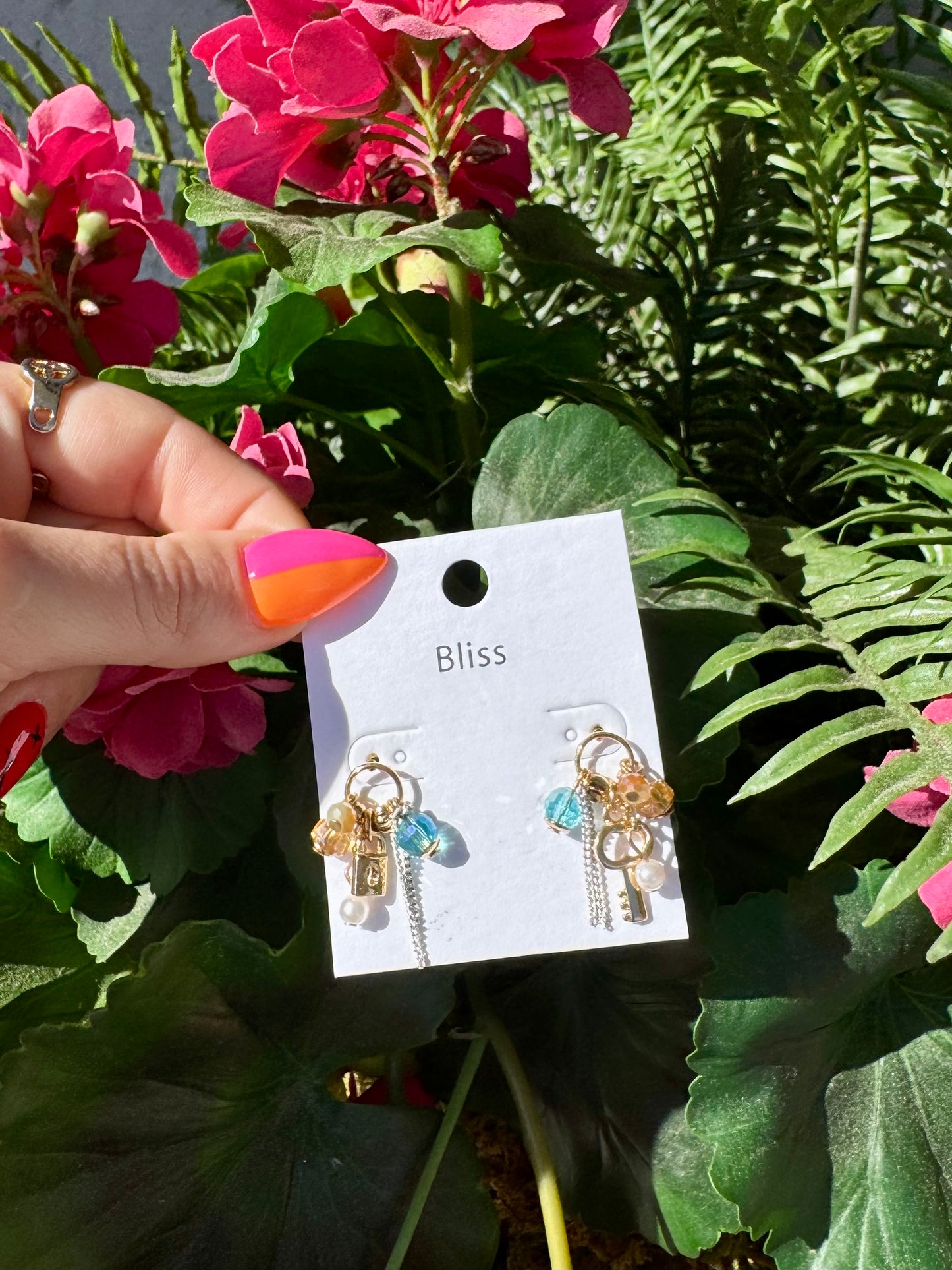 Blue Key Cluster Studs