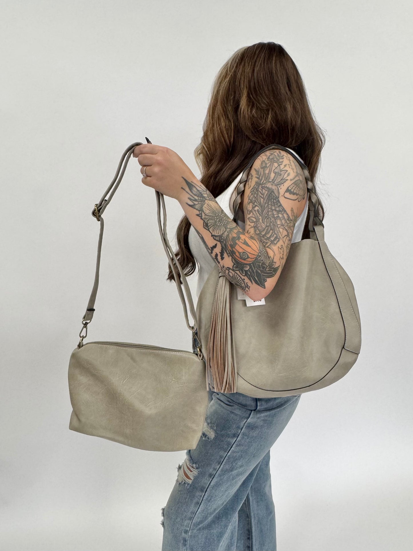 Grey Tassel Bag