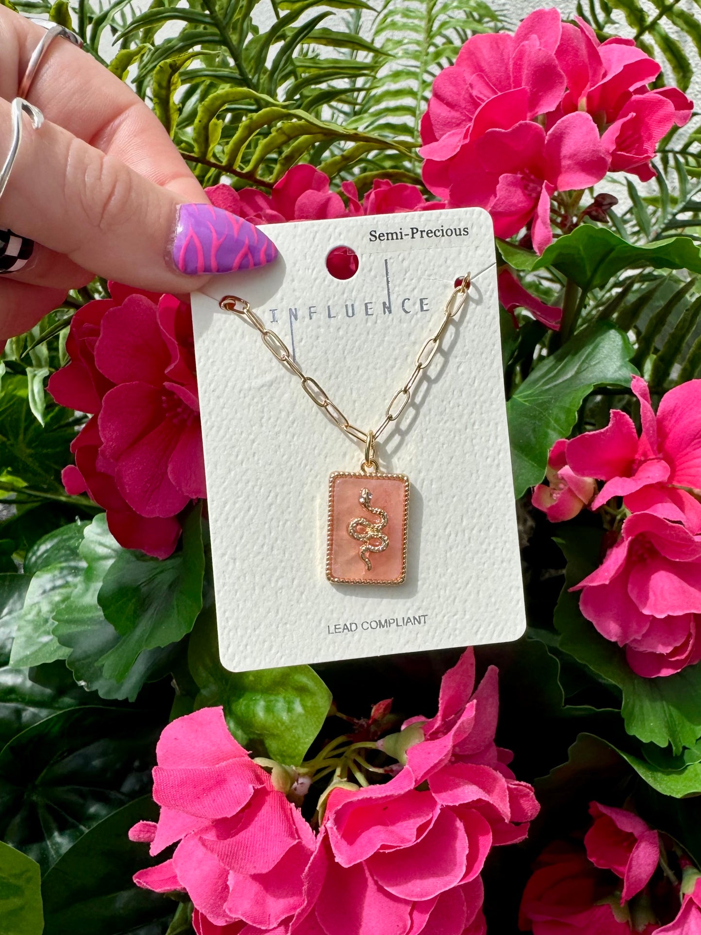 Gilded Snake Pendant Necklace