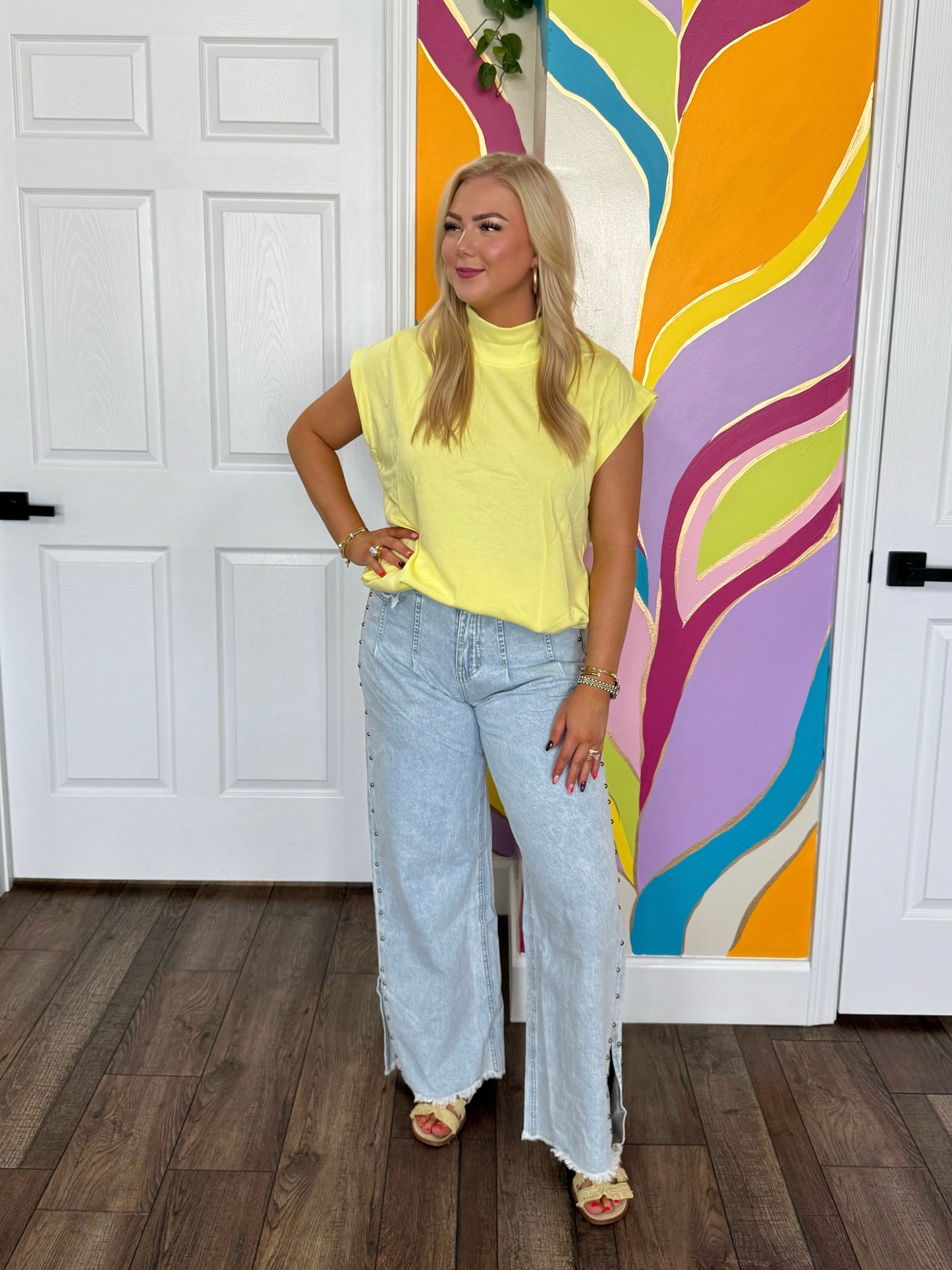 Bright Side Mock Neck Top