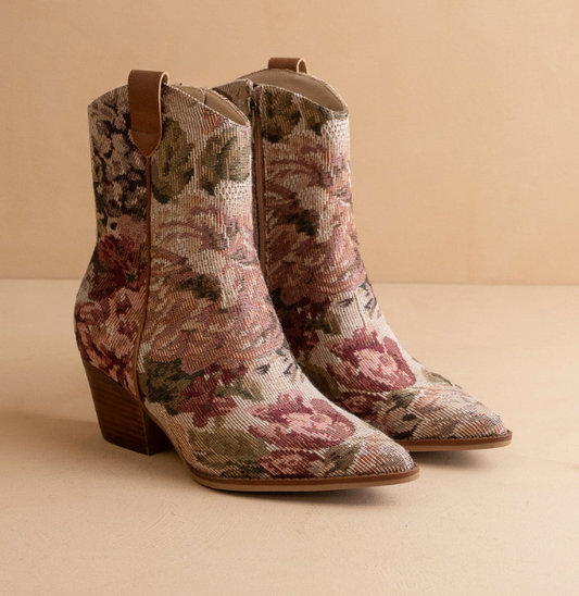 Karina Floral Booties