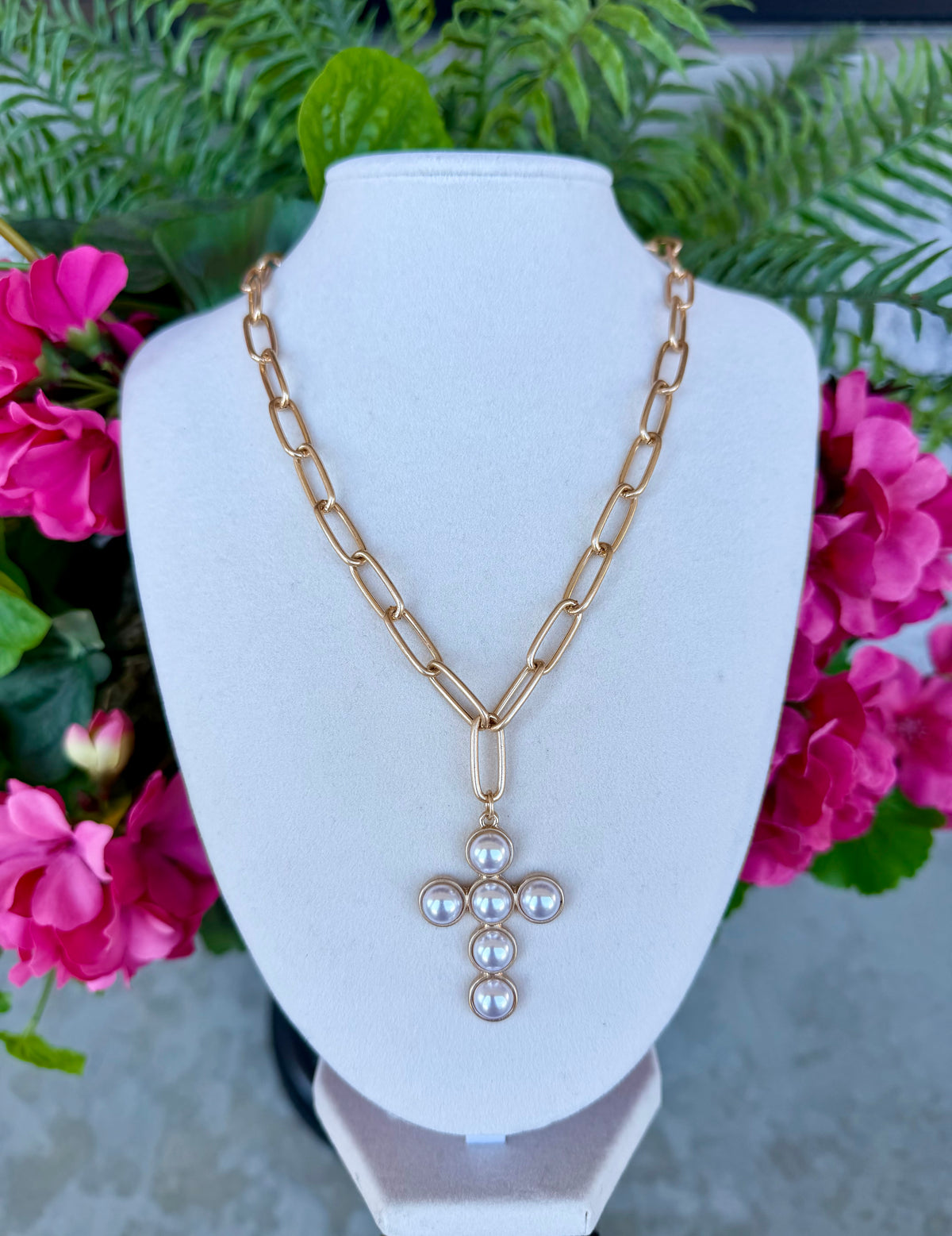 Cross & Pearl Necklace