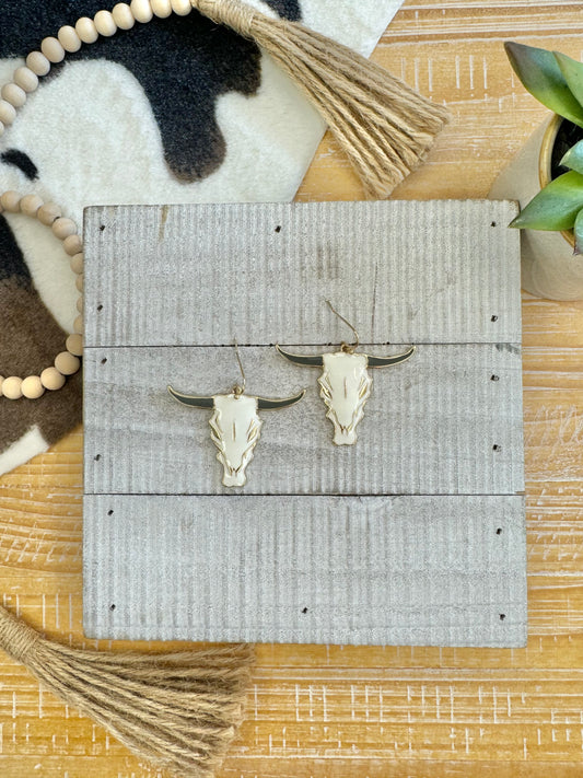 Ivory Longhorn Earrings