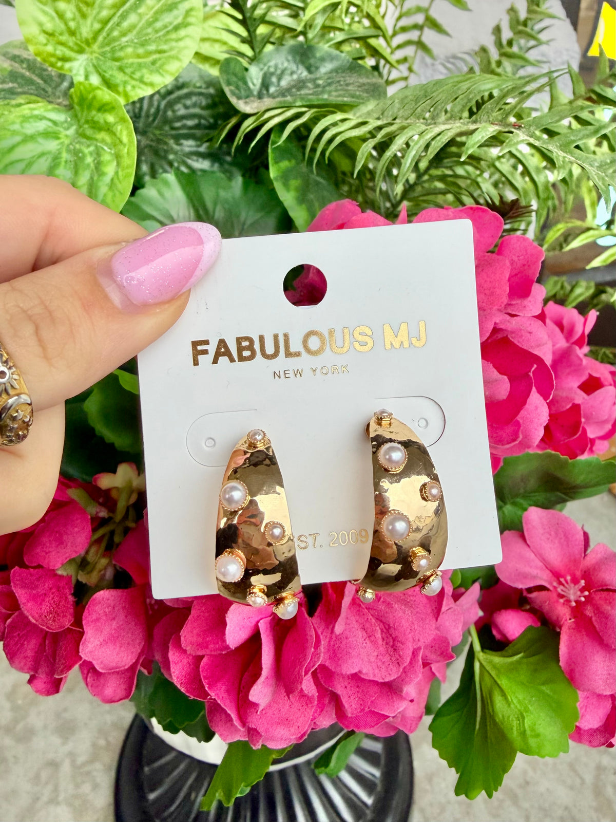 Gold & Pearl Hoops