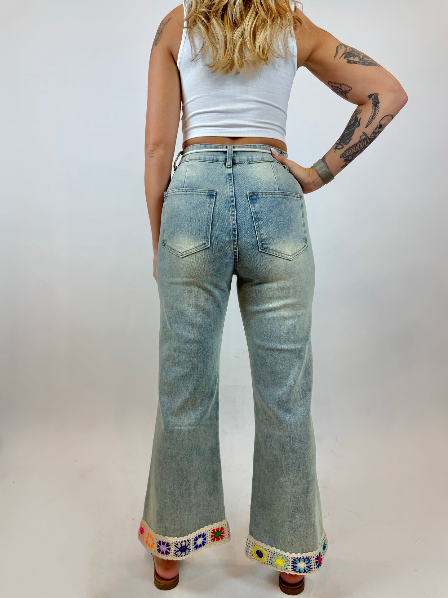 Crochet + Denim Jeans