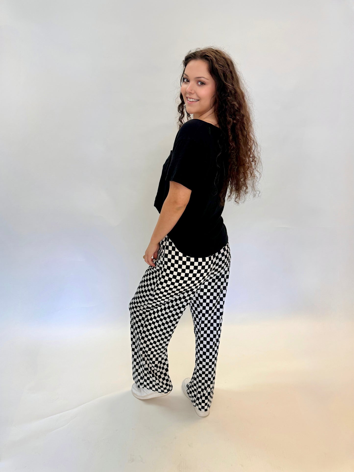 Black Checkered Pants