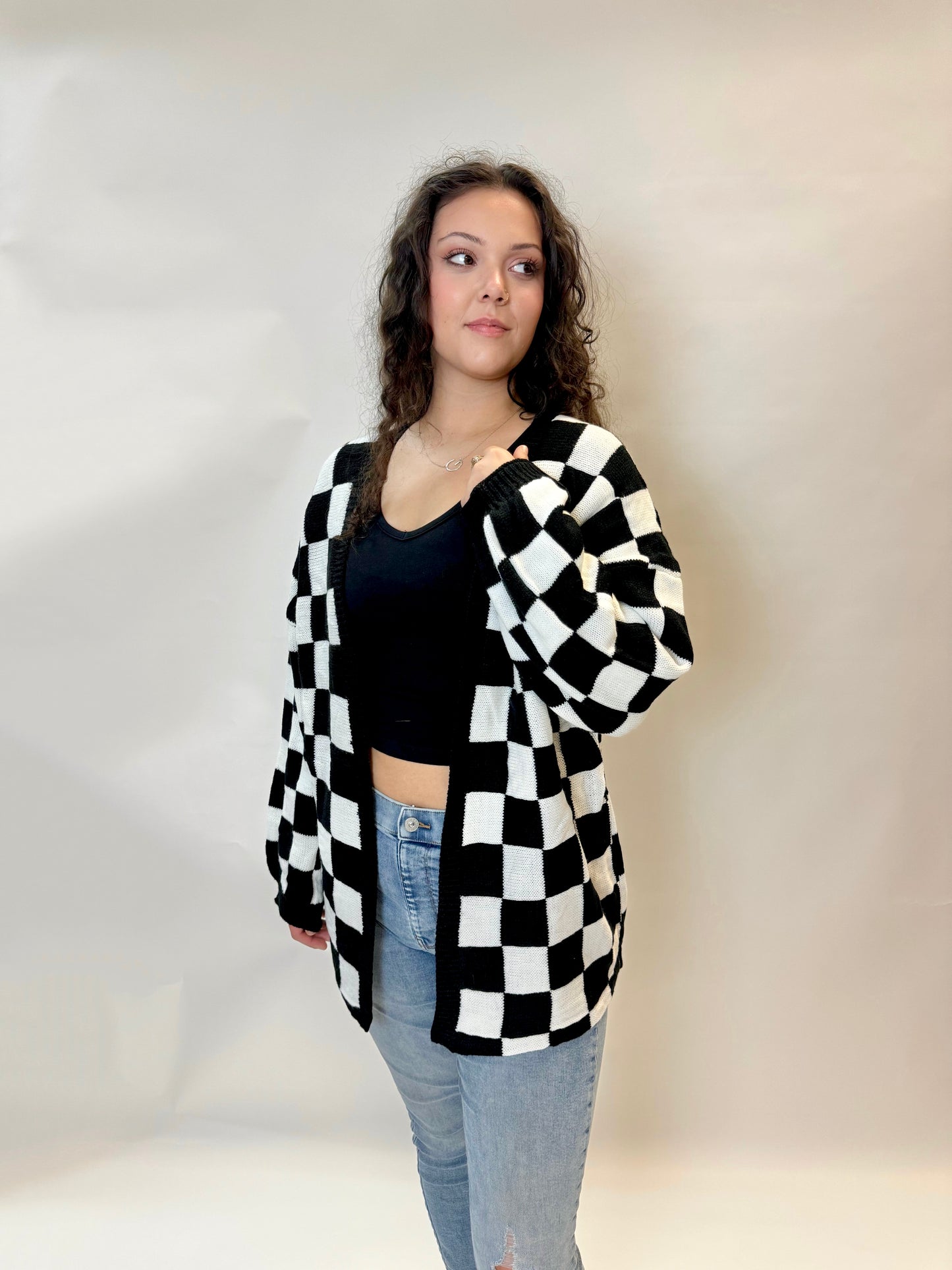 Checkered Cardigan