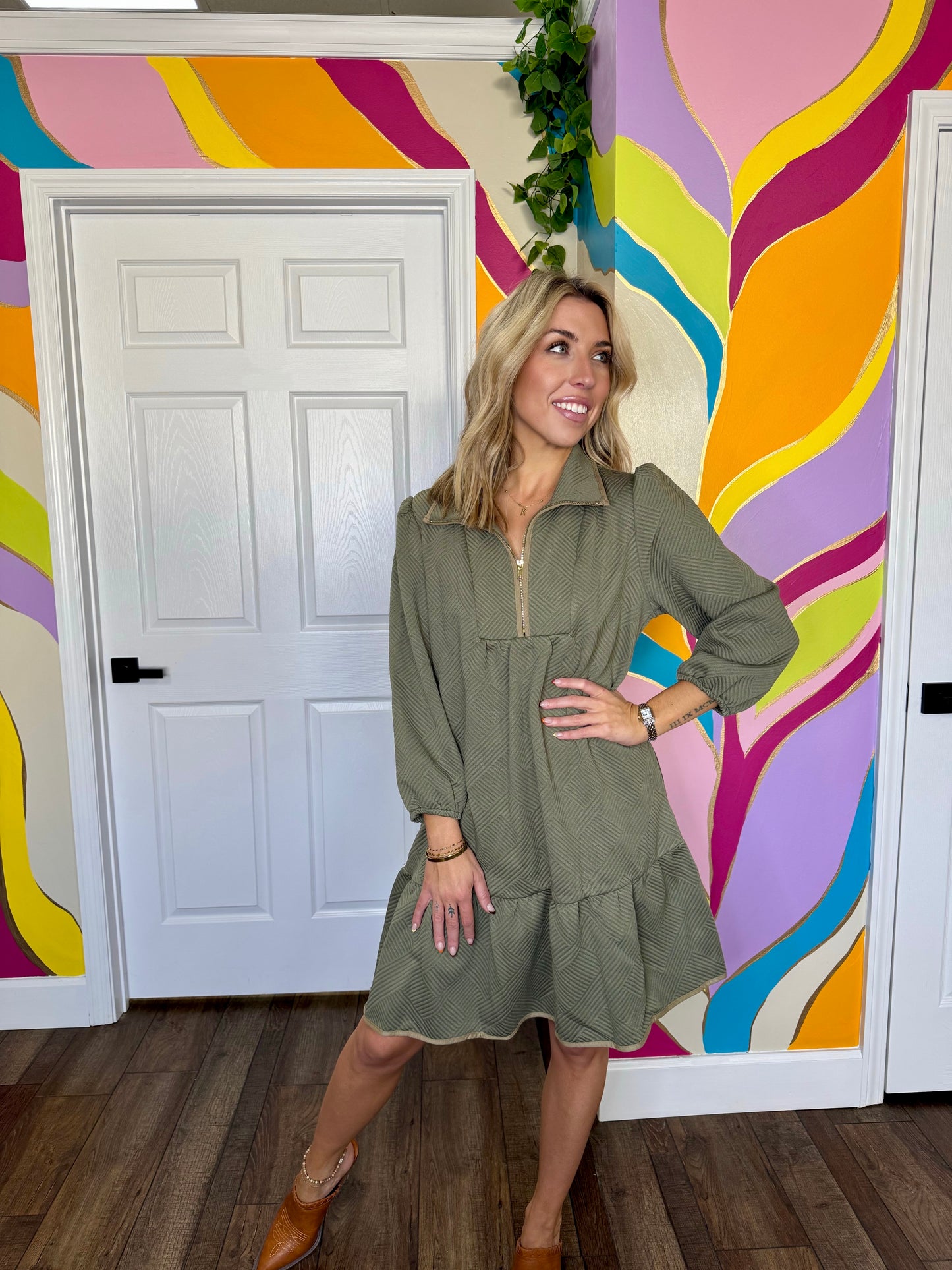Green Zip Dress