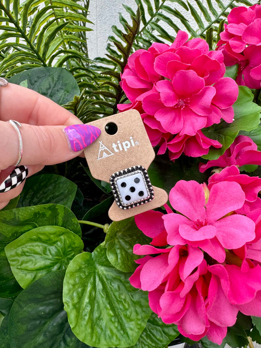 White Dice Cuff Ring