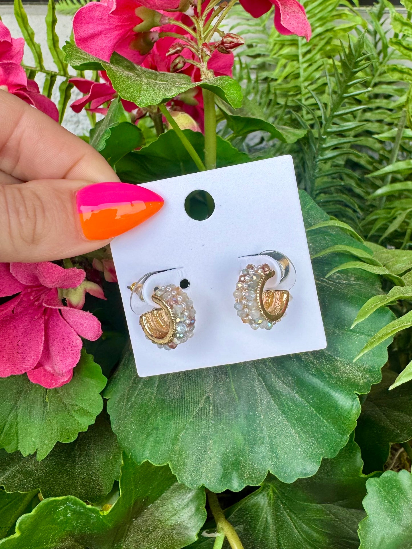 Small Rhinestone Hoops