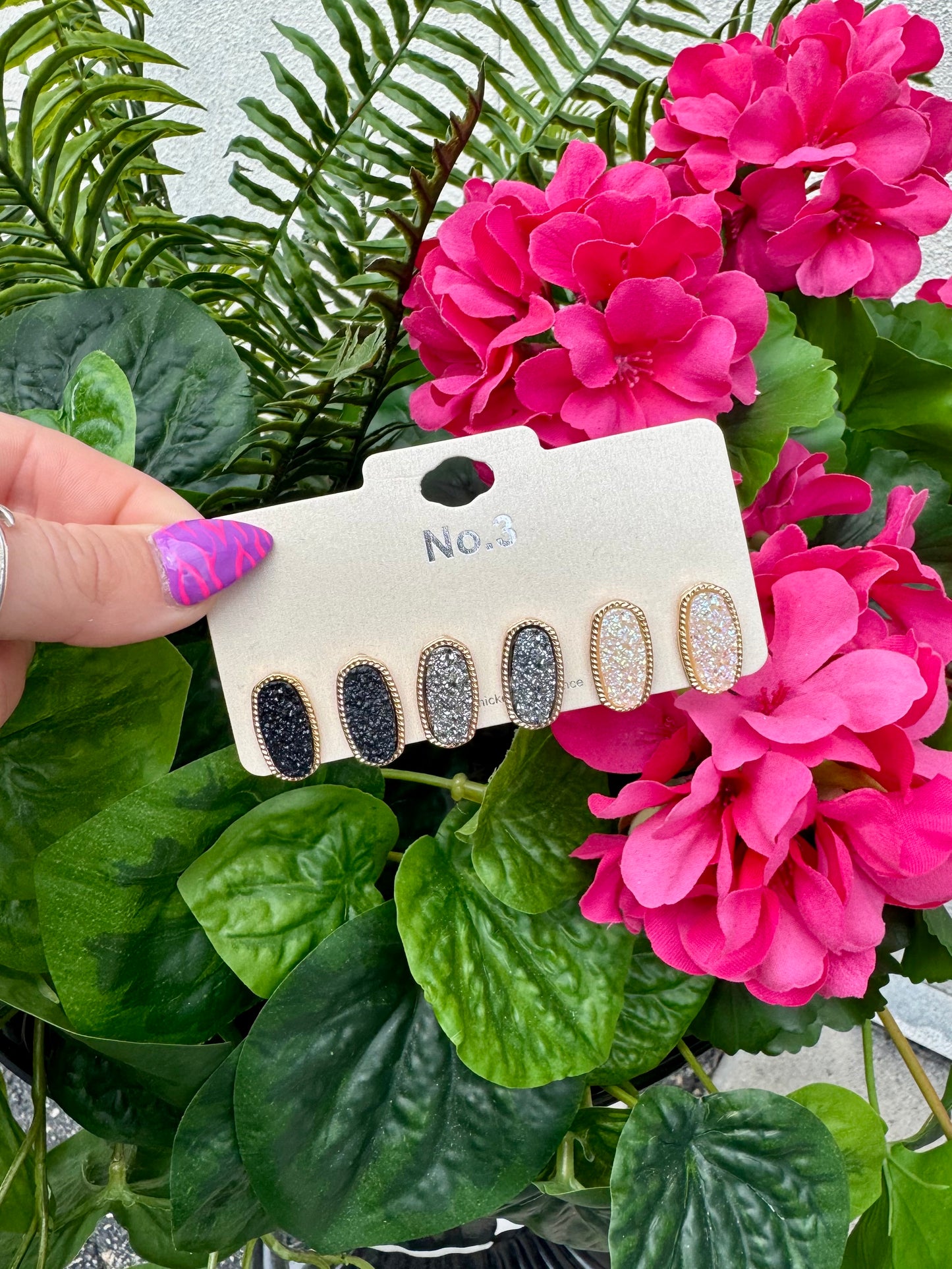 Black Stone Stud Set
