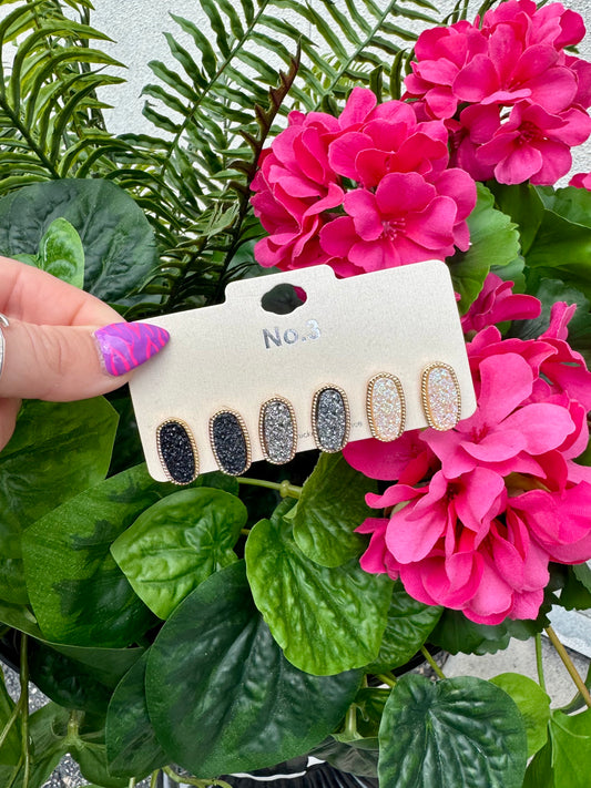 Black Stone Stud Set