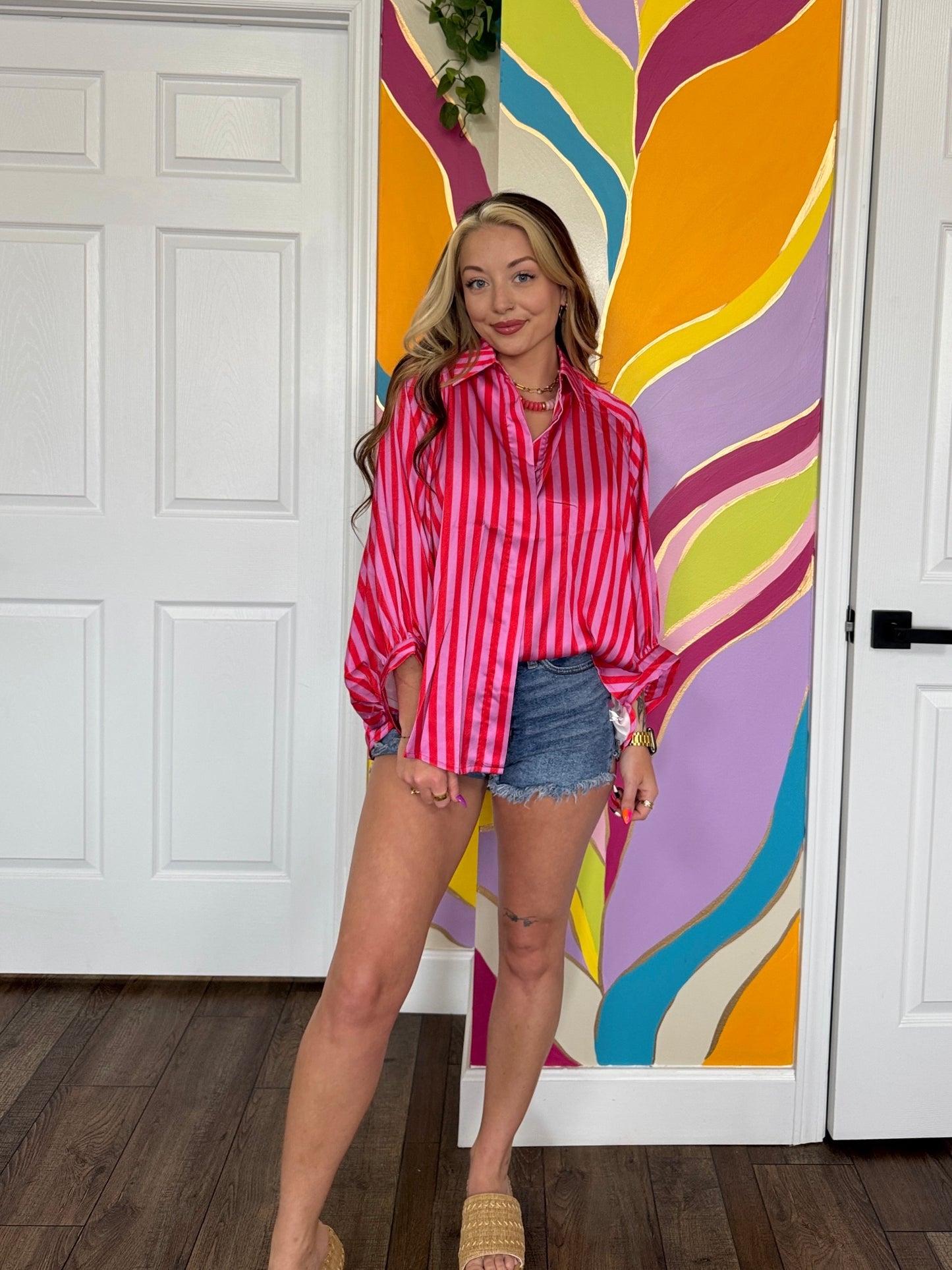 Electric Pink Stripe Shirt