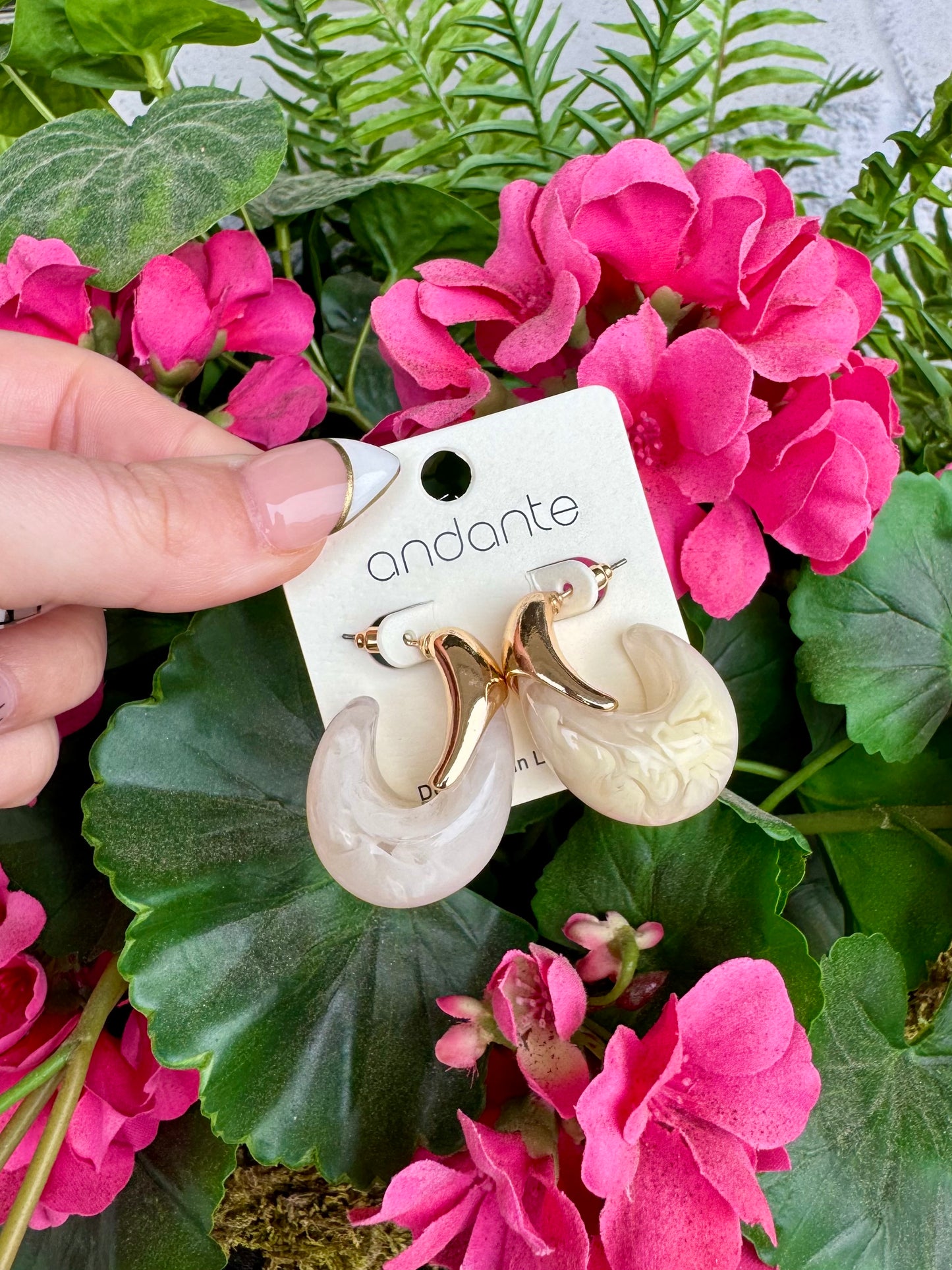 White Amelia Hoops