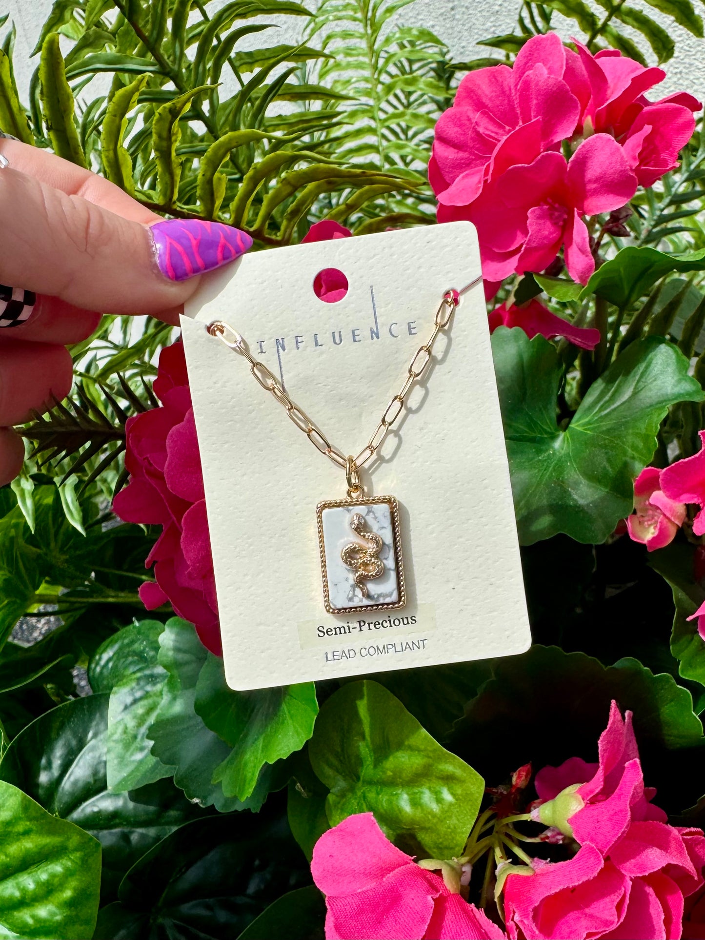 Gilded Snake Pendant Necklace
