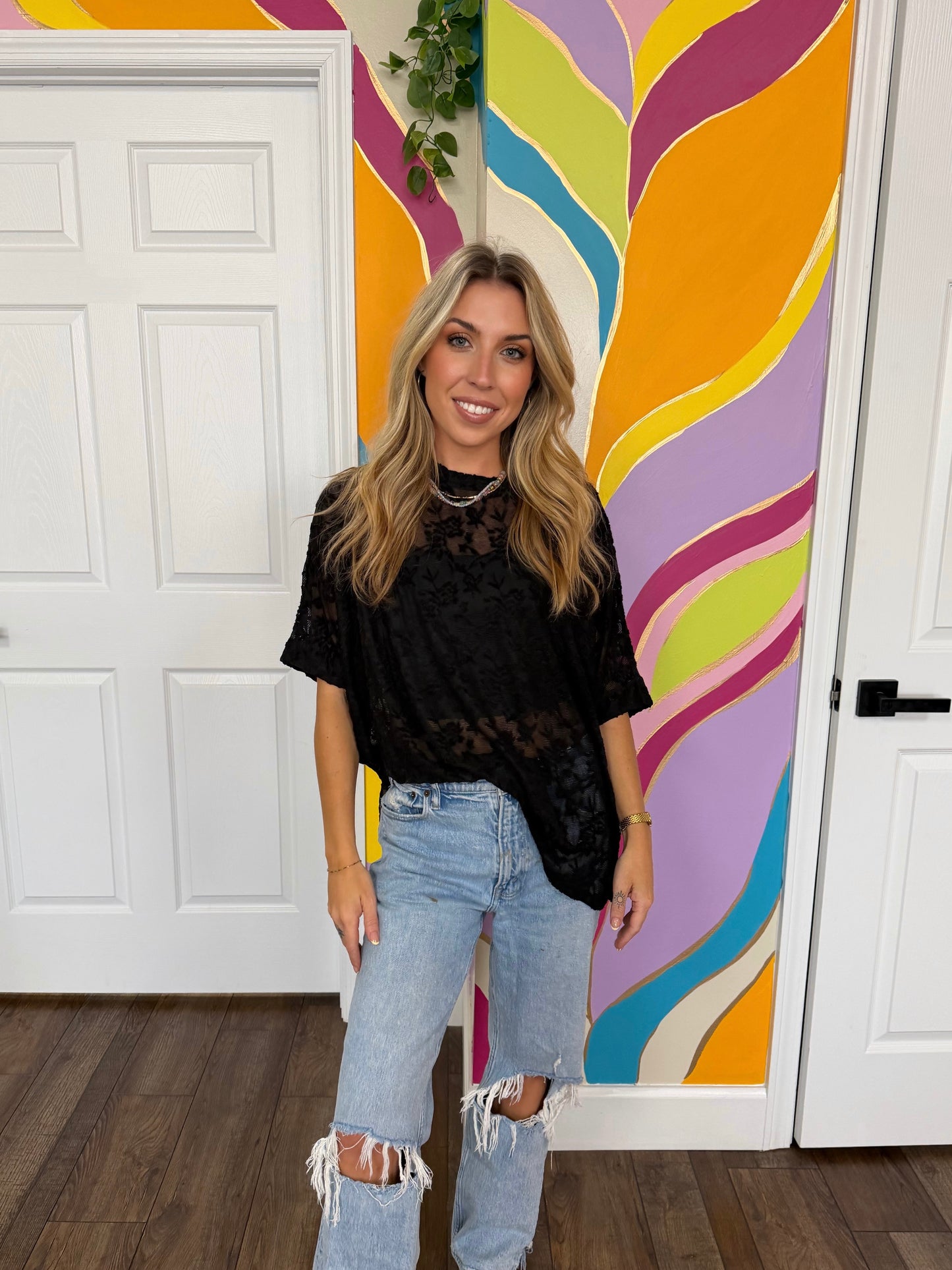 Black Sheer Top