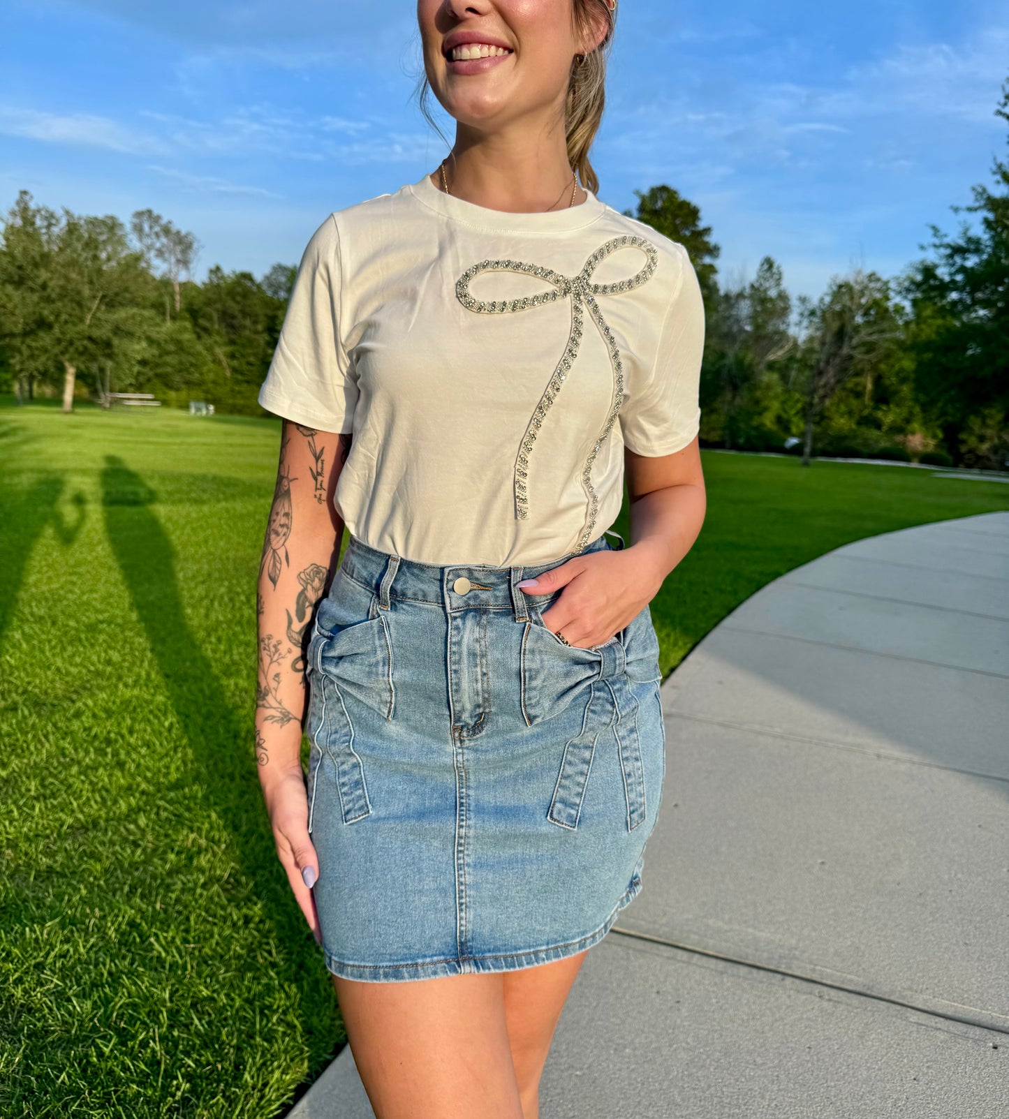 Denim & Bows Skirt