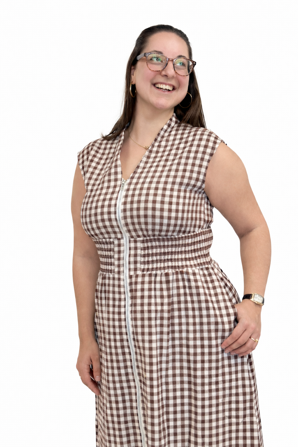 Gingham Zip Dress