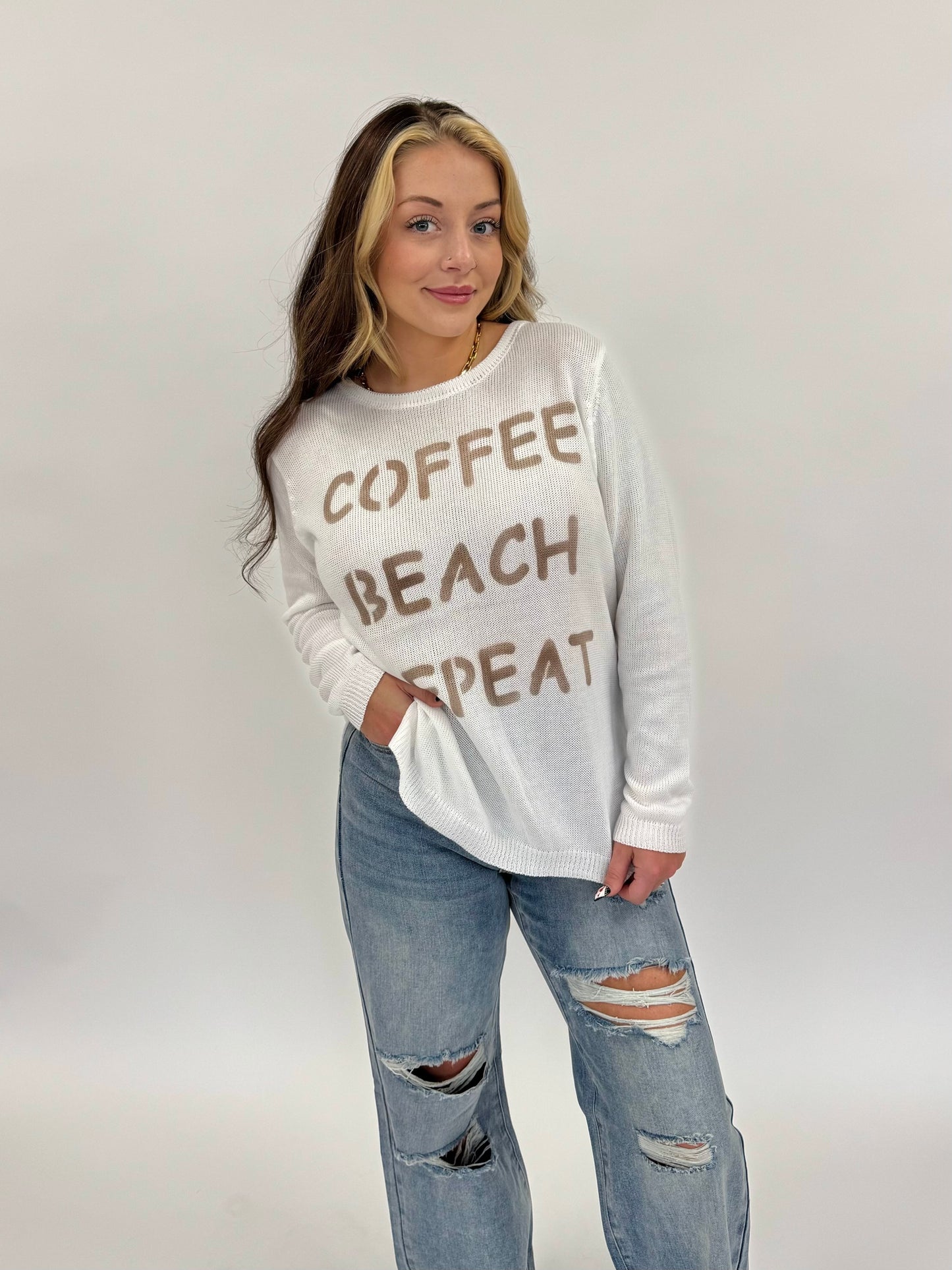 Coffee Beach Knit Top