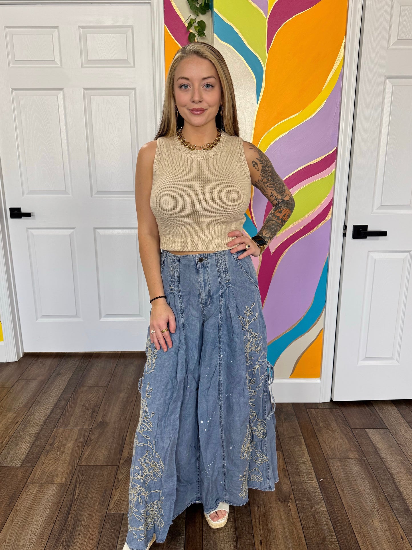 Darcy Floral Wide Leg Jeans