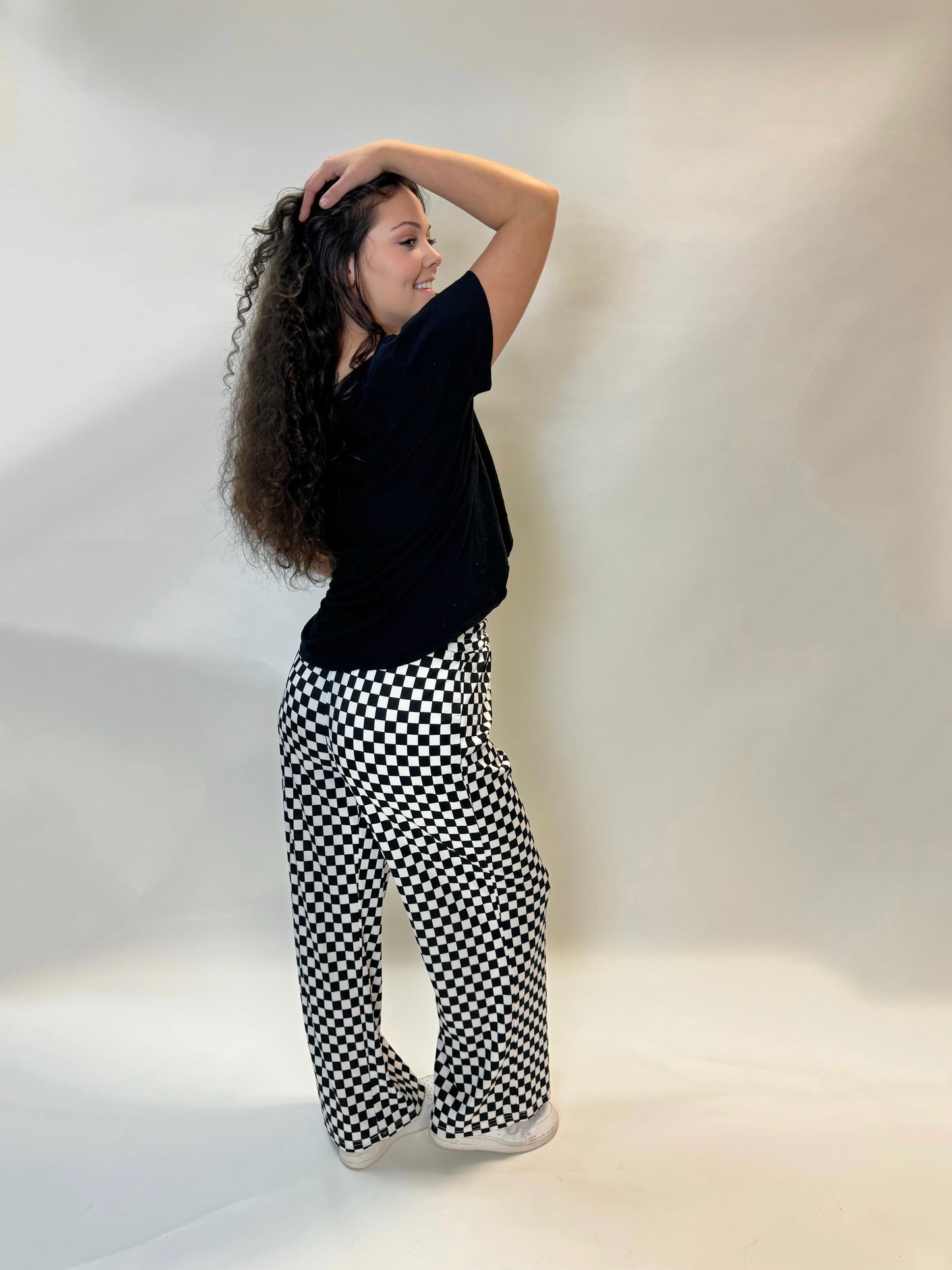 Black Checkered Pants