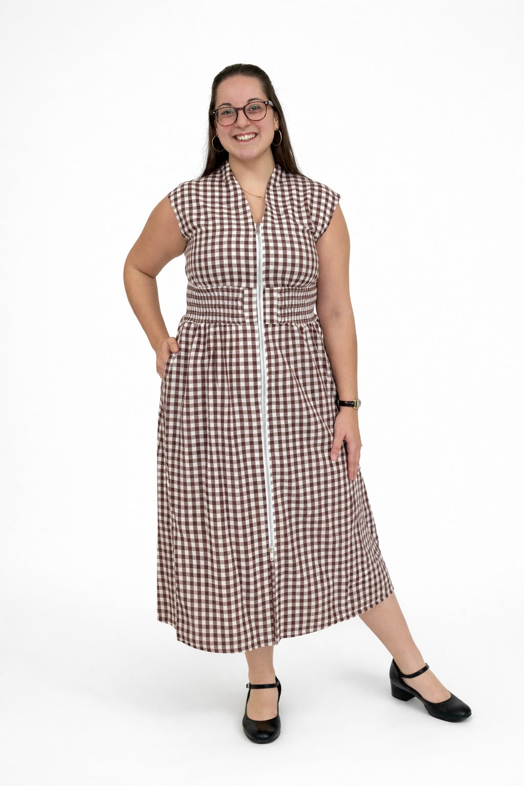 Gingham Zip Dress