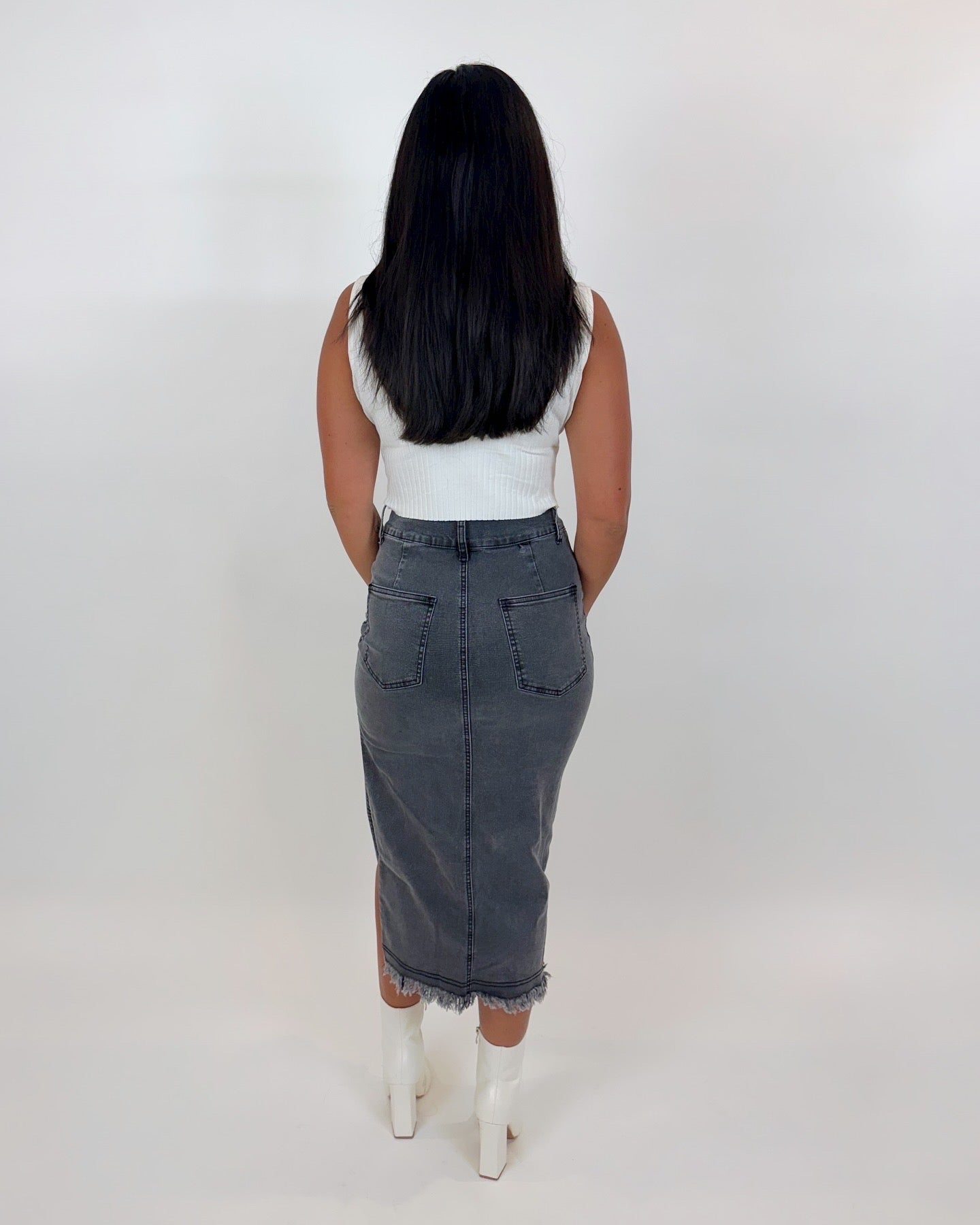 Midi Denim Skirt