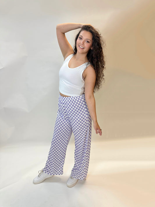 Purple Checkered Pants