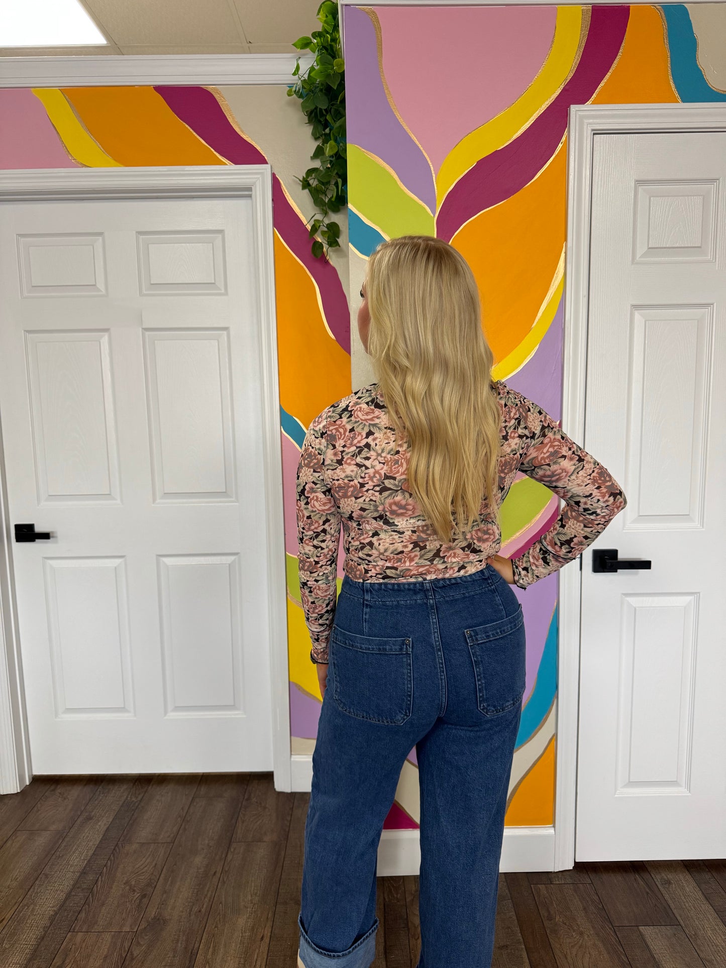 Emmy Floral Mesh Top