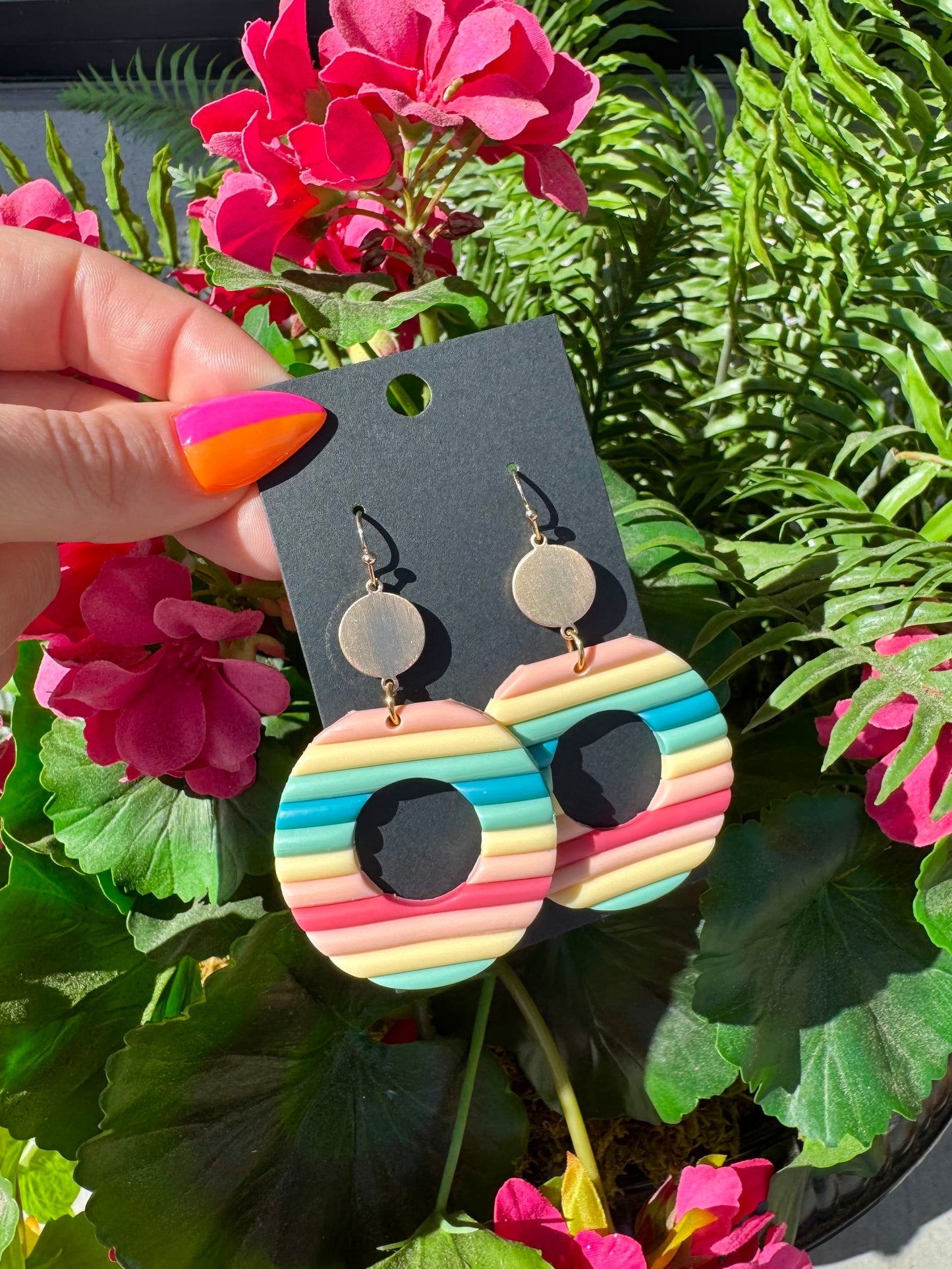 Stripe Clay Earrings
