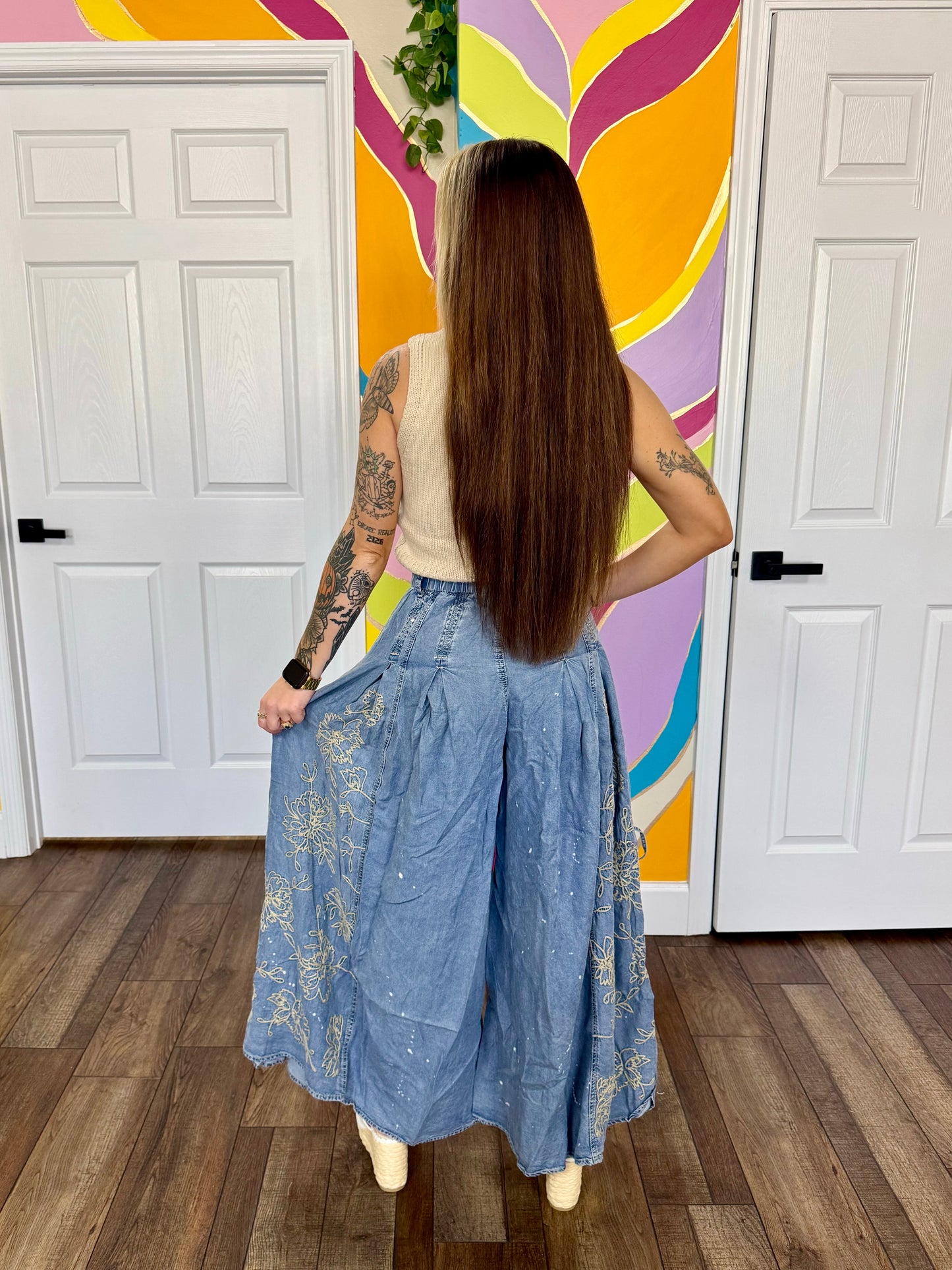 Darcy Floral Wide Leg Jeans