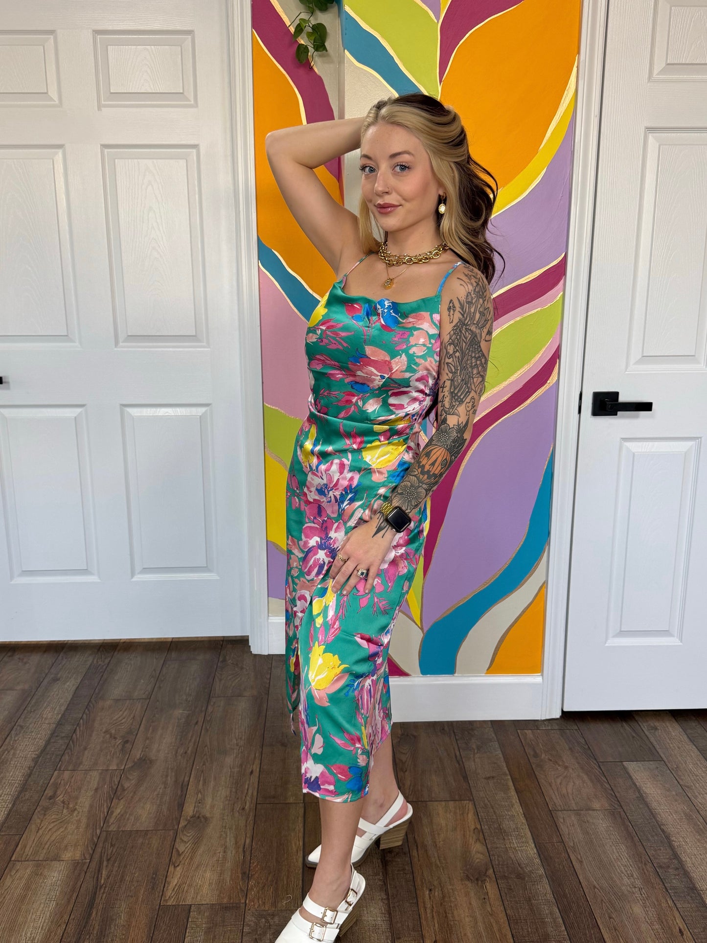 Paradise Petal Midi Dress